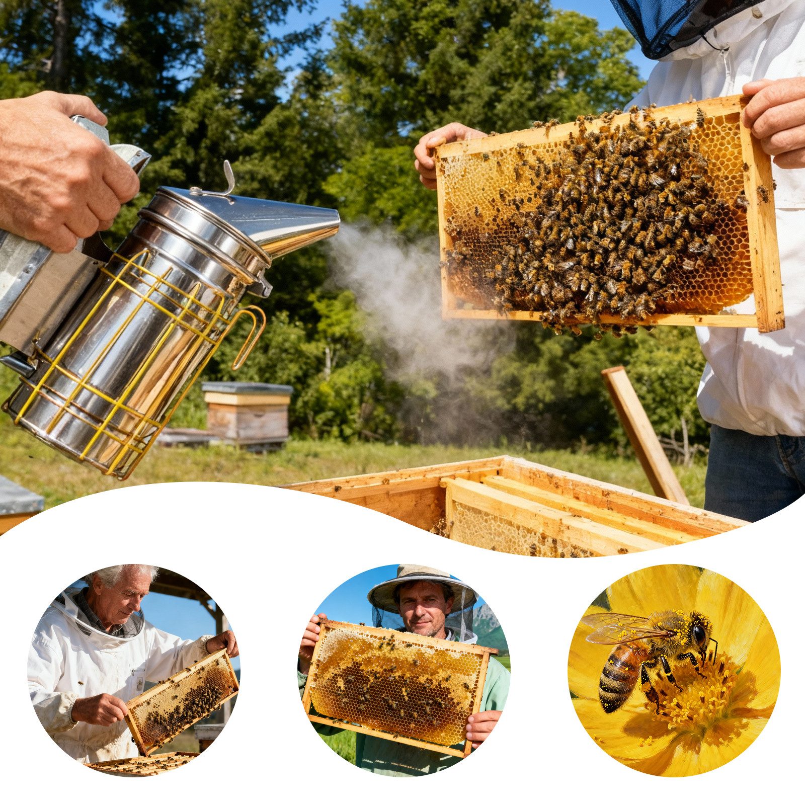 Youyijia Werkzeughalter Bienen Smoker Edelstahl mit Hitzeschild & Imker Werkzeug – Bild 4 von 5