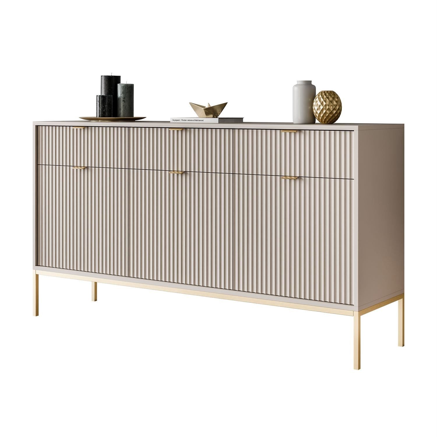 Lookway Kommode CORTADO GOLD KSZ154 mit Schubladen 154 cm, Breite 154 cm