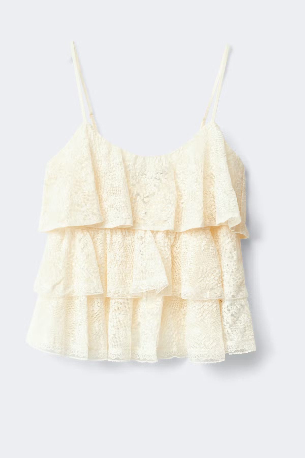 Gina Tricot Spitzentop Lace frill singlet - Spitzentop - Top Damen