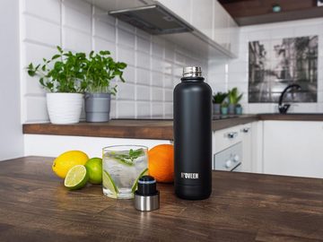 Noveen Thermoflasche Trinkflasche 500 ml für heiße und kalte Getränke Edelstahl