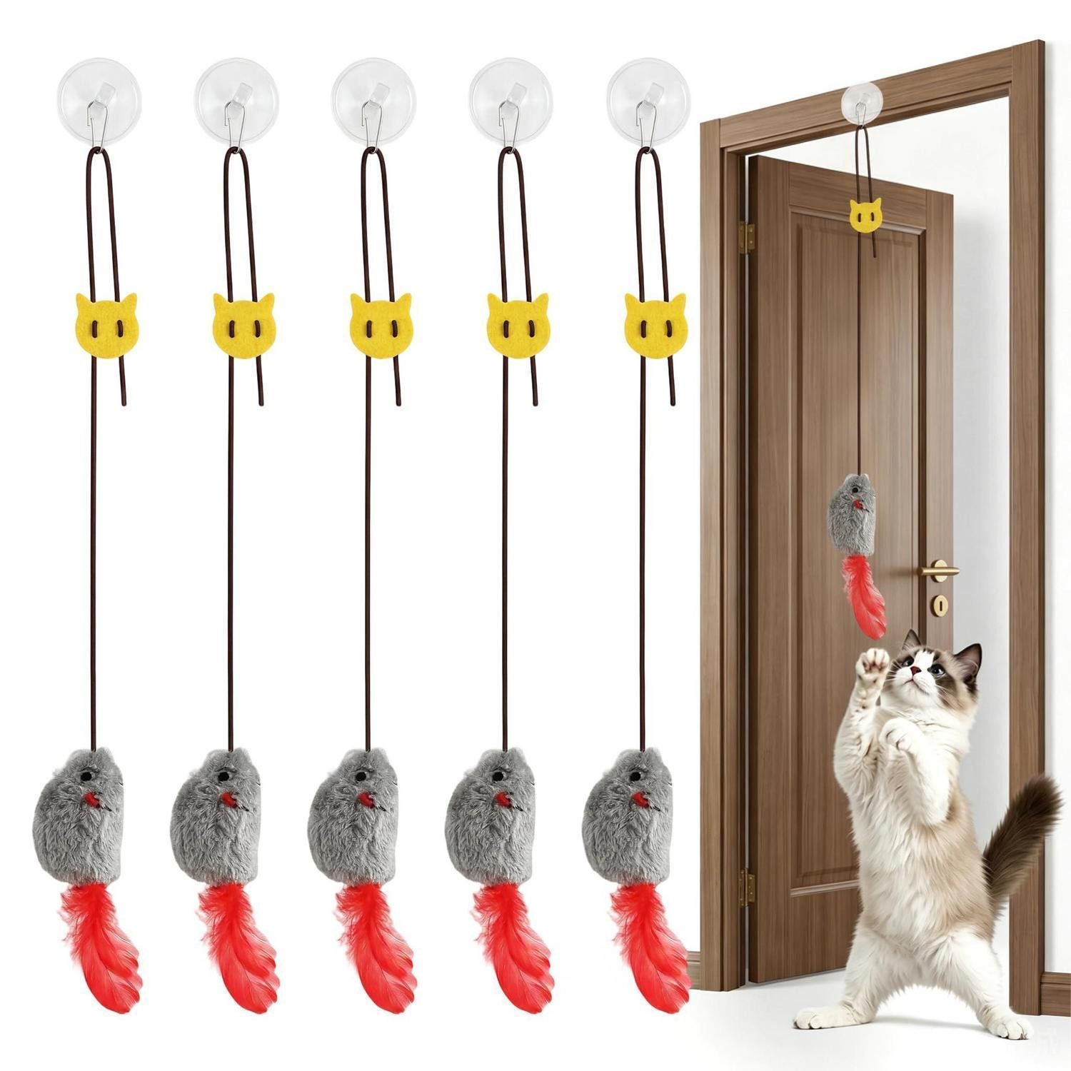 LuxusKollektion Plüschmäuse Katzenspielzeug Maus 5er-Pack Quietsch, Textil, (5-tlg)