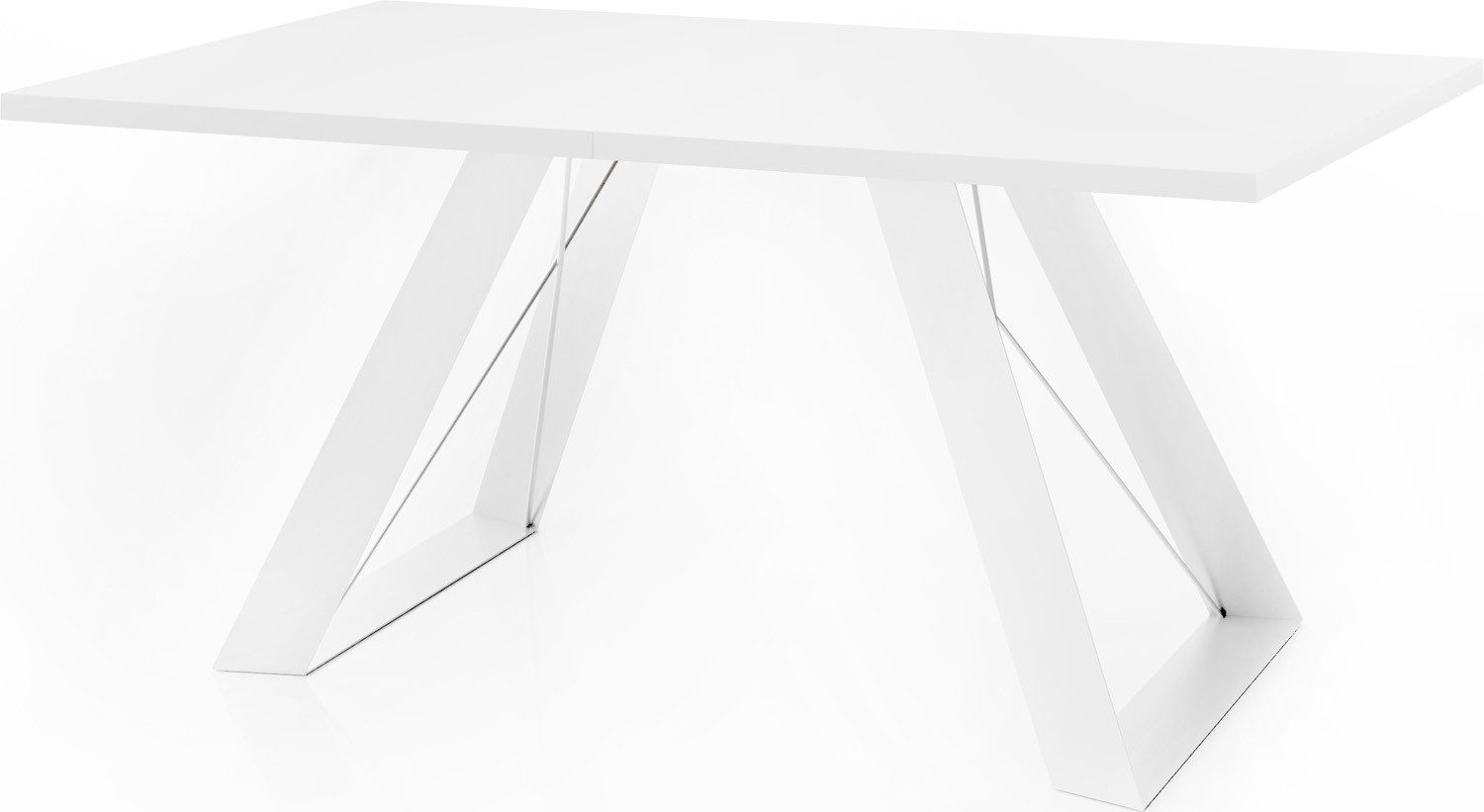 WFL GROUP Esstisch Colter ausziehbar rechteckig loft mit weißen Metallbeinen (MADE IN EU, erhältlich in zwei Größen – 140/160 cm, ausziehbar auf 240/260 cm), industrial Tisch in Holzoptik für Küche, Esszimmer oder Wohnzimmer