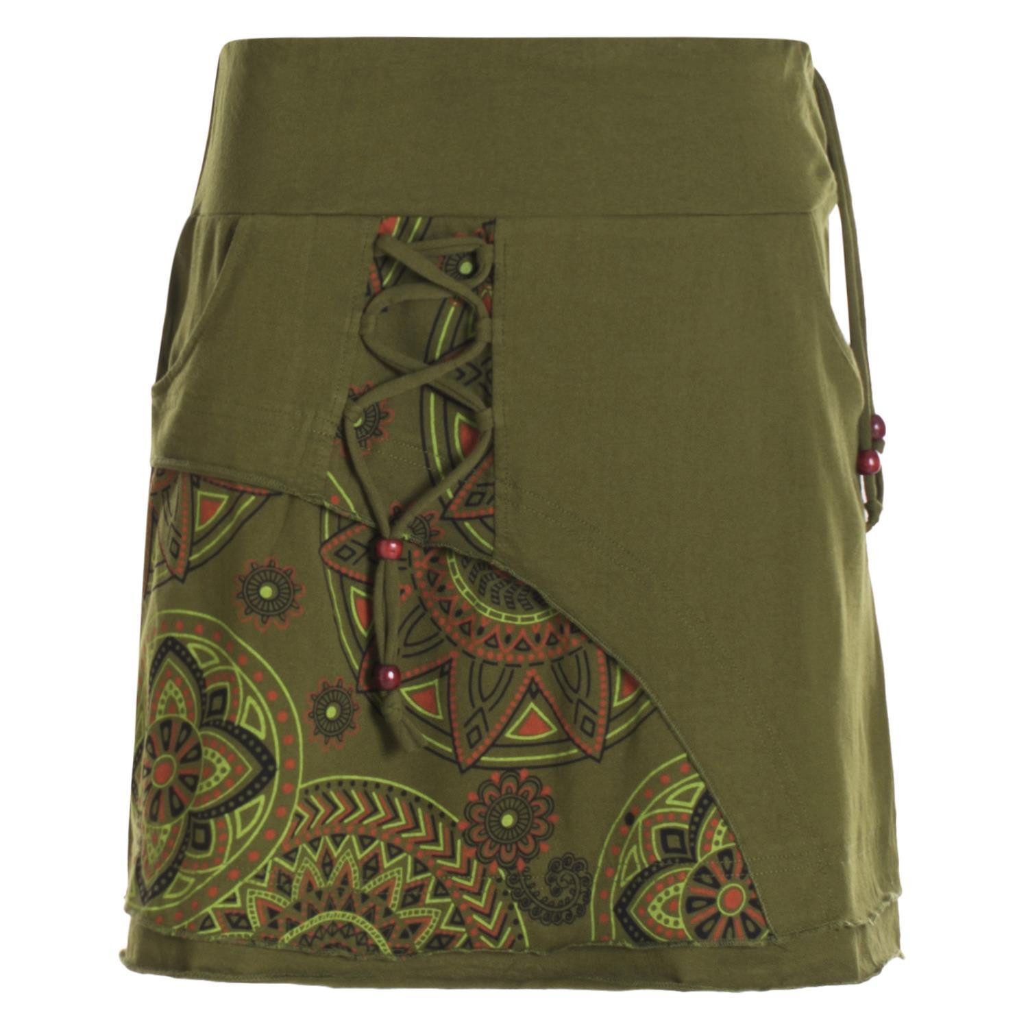 Vishes Minirock Damen Baumwolle Mandala-Muster breiter günstig online kaufen