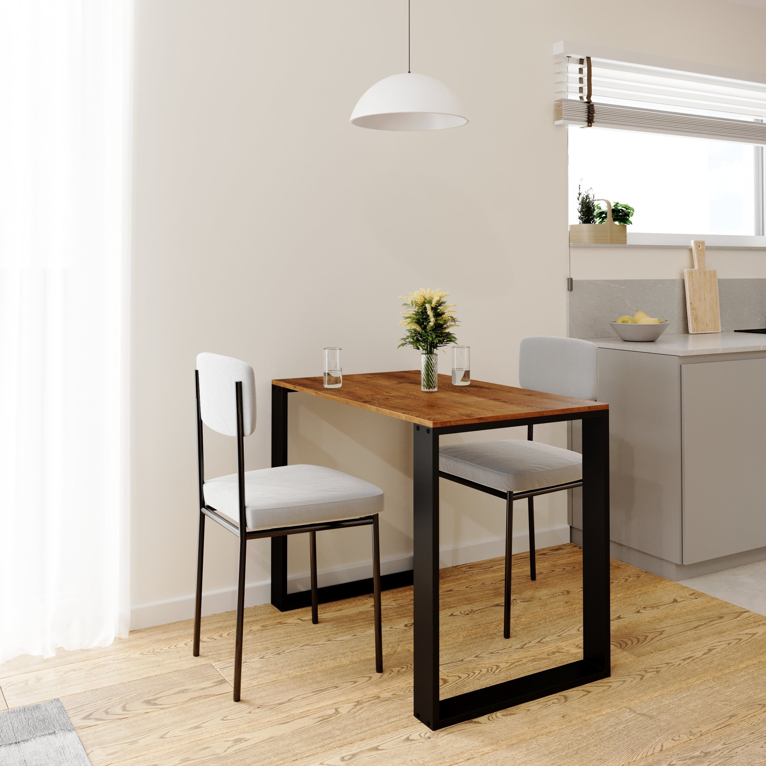 AKKE Esstisch, Esszimmertisch LOFT Schwarze Beinen Küchentisch Bürotisch 2m günstig online kaufen