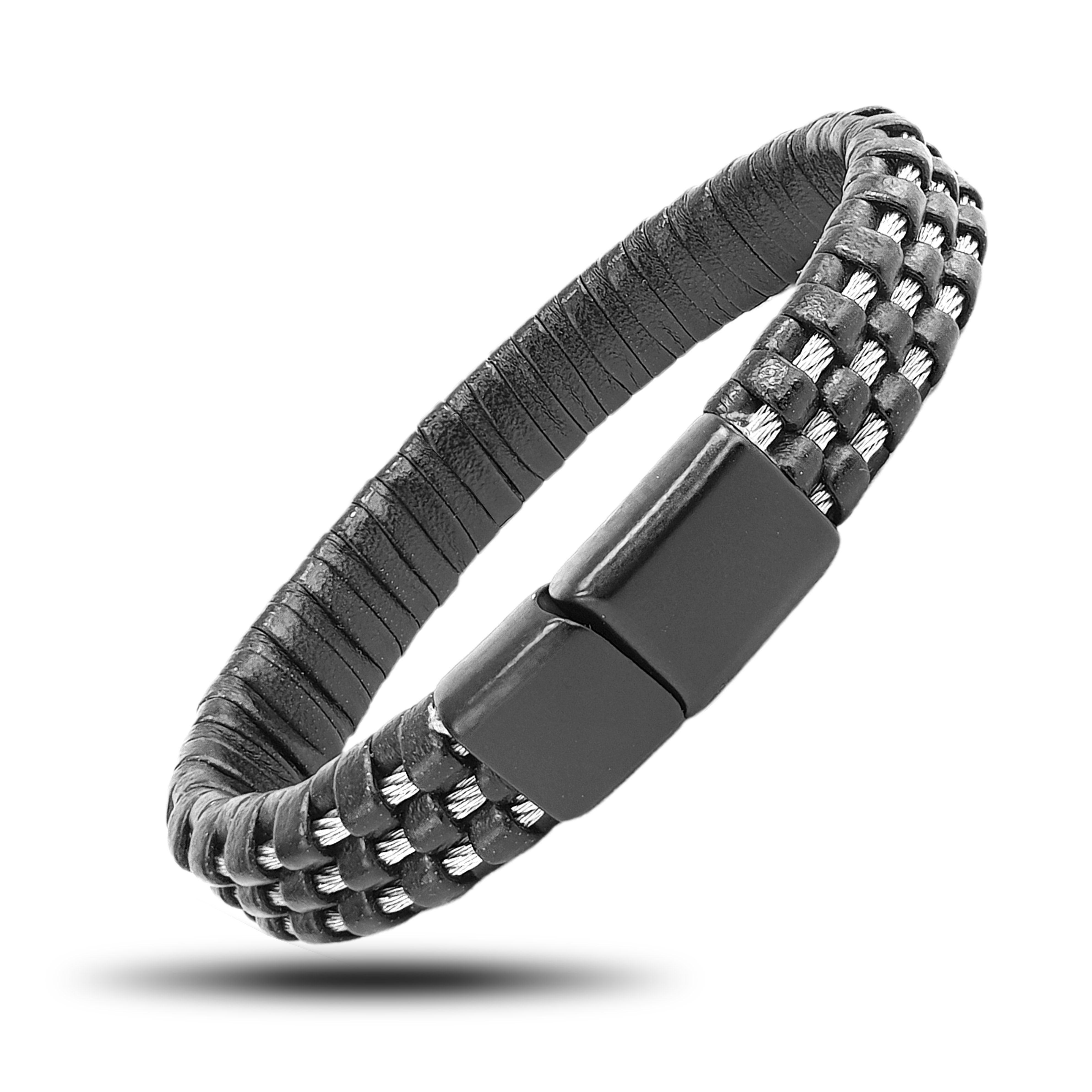 NAHLE Lederarmband Herren Lederarmband (1-tlg., inklusive Schmuckbox), aus Echtleder, mit Magnetverschluss für ein sicheres verschließen. Reduzierter Preis € 24,95. Unverbindliche Preisempfehlung € 59,95