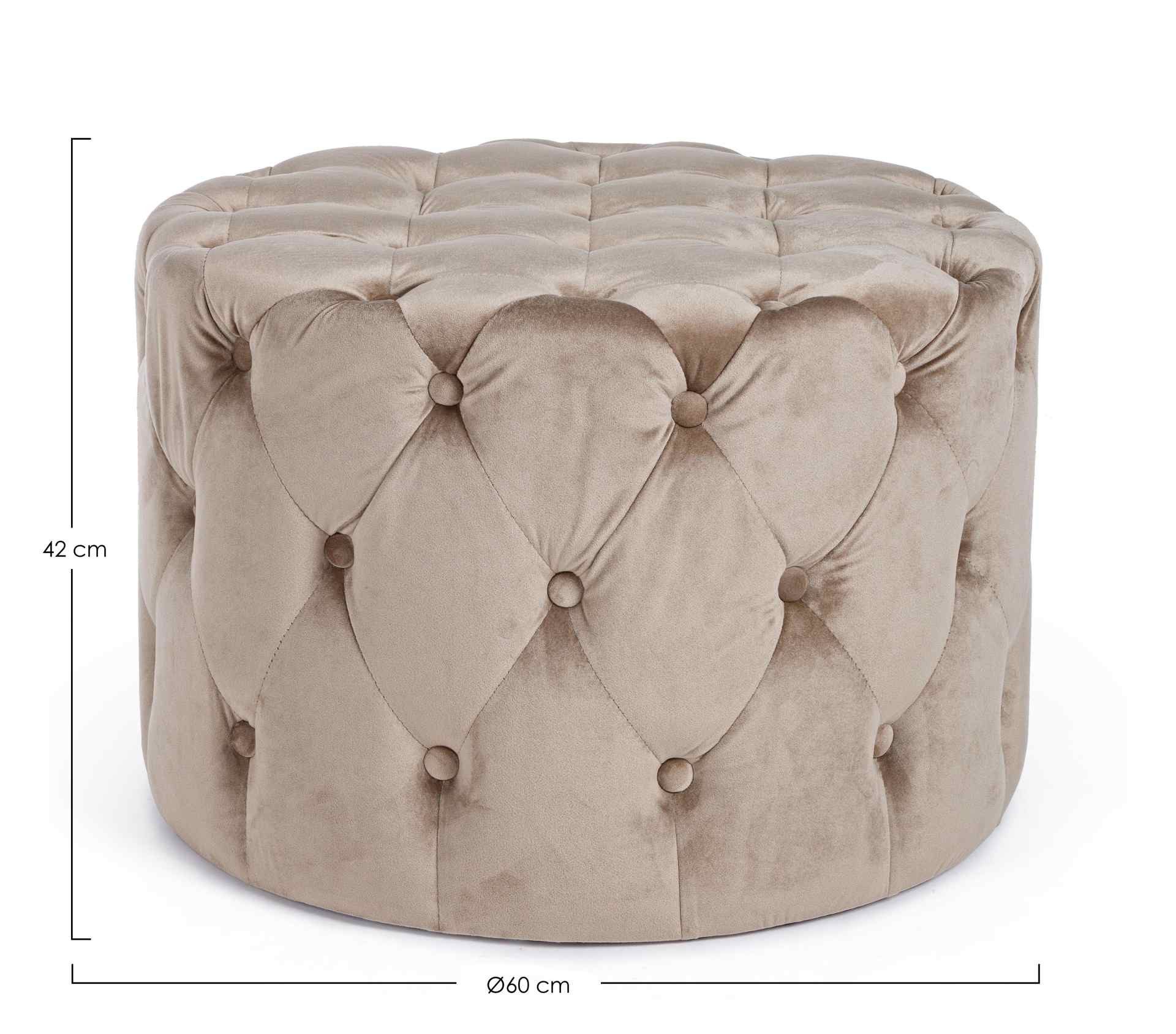 Feeling4Home Pouf Lorella in Samt-Optik, Taupe