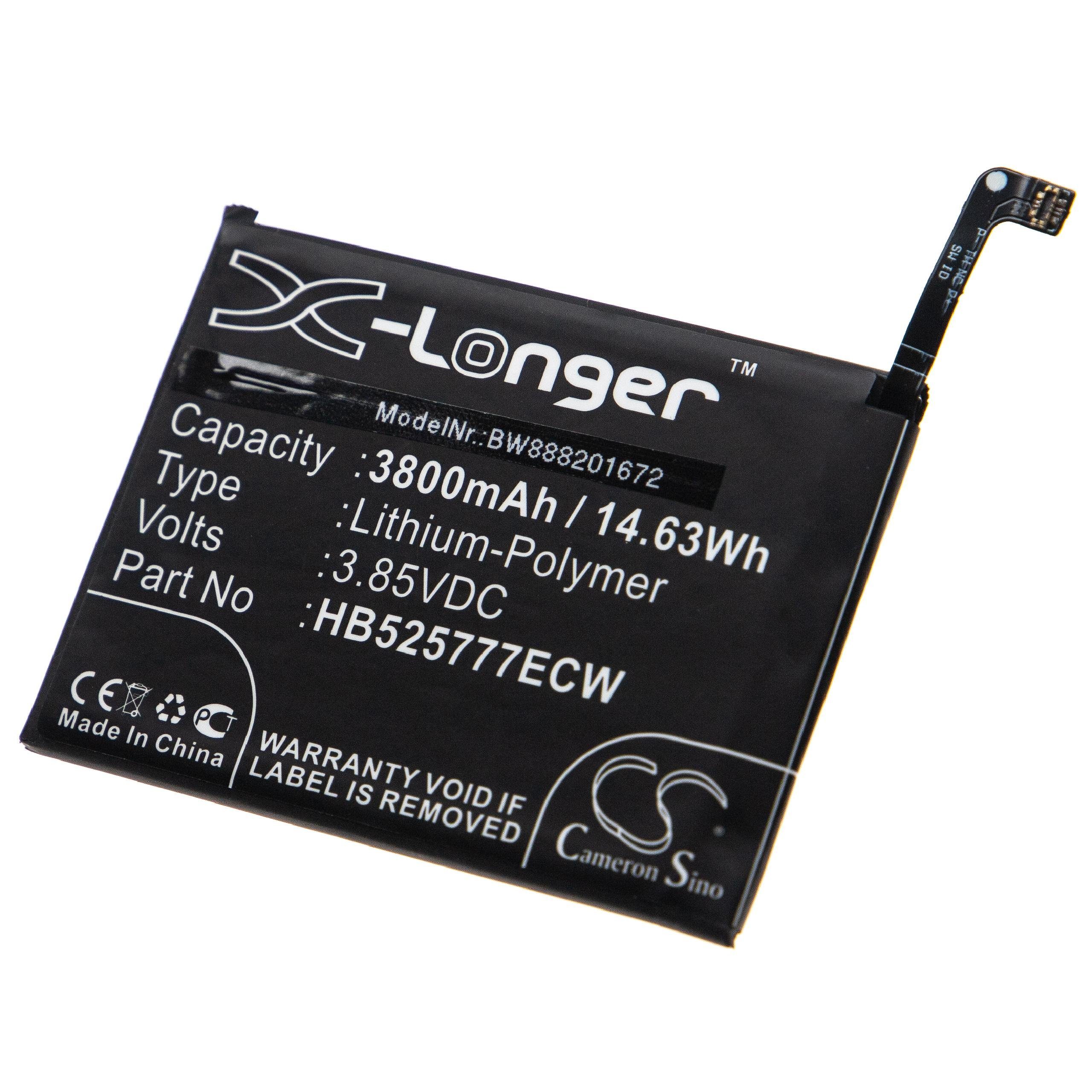 vhbw Ersatz für Huawei HB525777ECW, HB525777EEW für Smartphone-Akku Li-Polymer 3800 mAh (3,85 V)