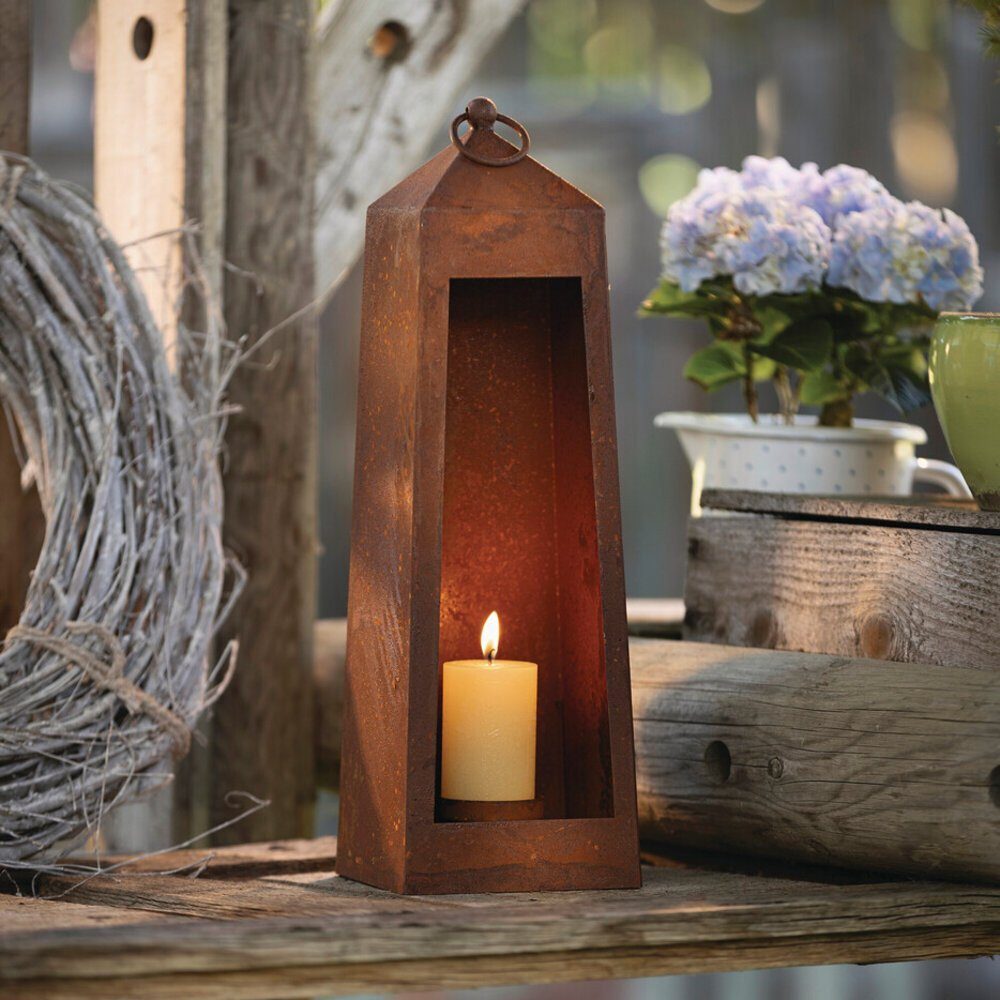 Home-trends24.de Kerzenhalter Rost Laterne Kerzenhalter Kerzenständer günstig online kaufen