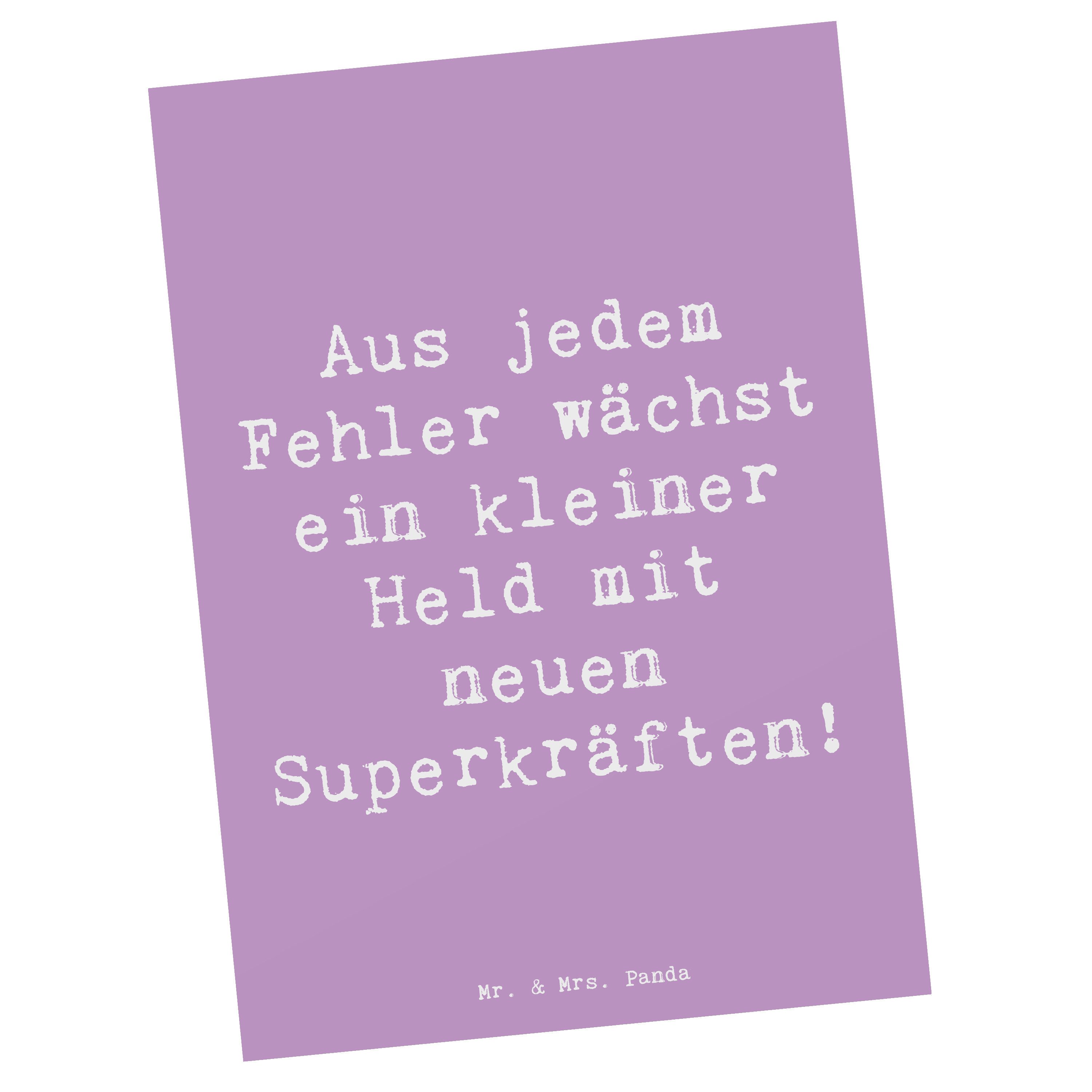 Postkarte Fehler machen lernen - Lavendeltraum - Geschenk, Superkräfte, Mut, Le