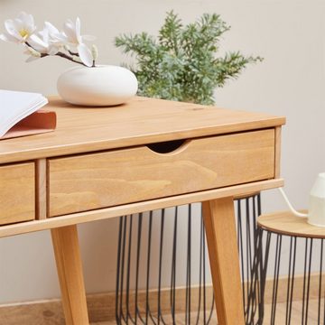 IDIMEX Schreibtisch MILO, Schreibtisch Arbeitstisch Bürotisch mit 2 Schubladen aus Massivholz au
