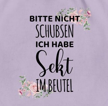 Shirtracer Turnbeutel Bitte nicht schubsen ich habe Sekt im Beutel - Frauen Geschenk Mädelsa, Karneval & Fasching