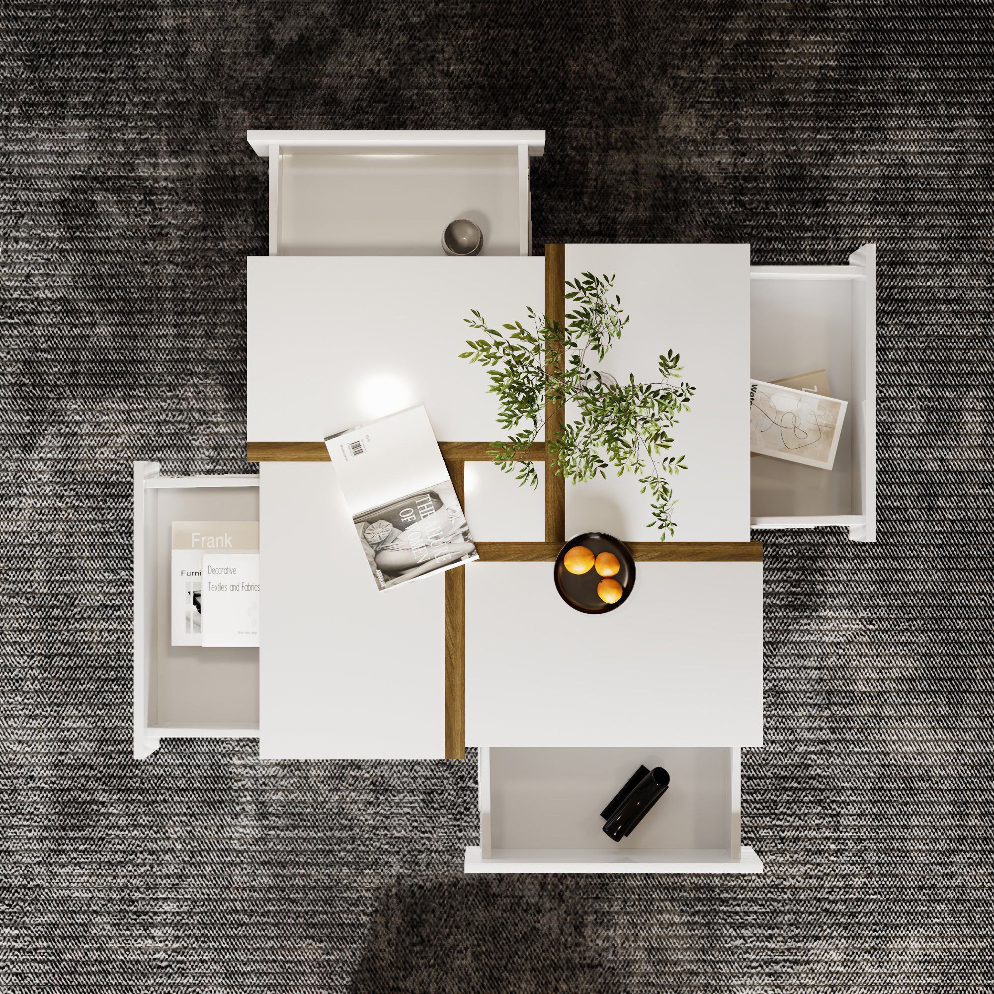 Merax Couchtisch mit versteckten Schubladen, Beistelltisch mit geometrische günstig online kaufen