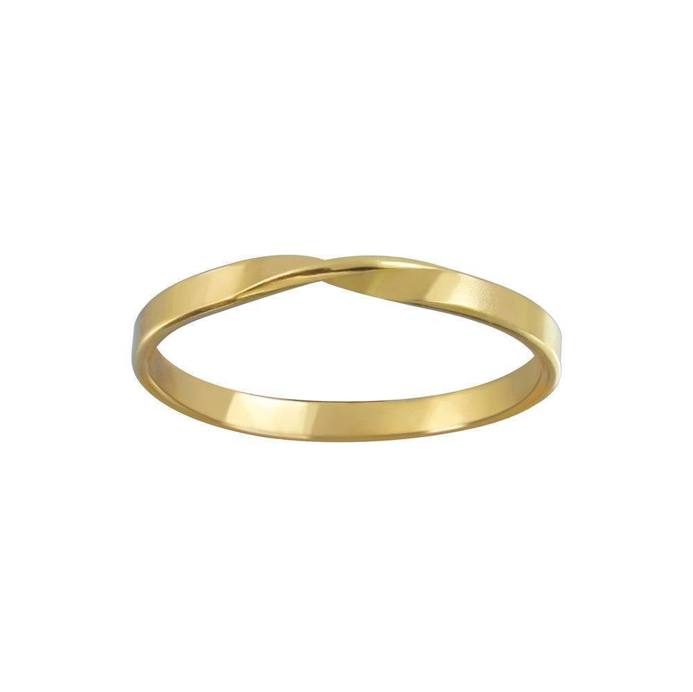 BUNGSA Fingerring Ring einfach gedreht aus 925 Silber Damen (Ring, 1-tlg), Frauen Mädchen Gold