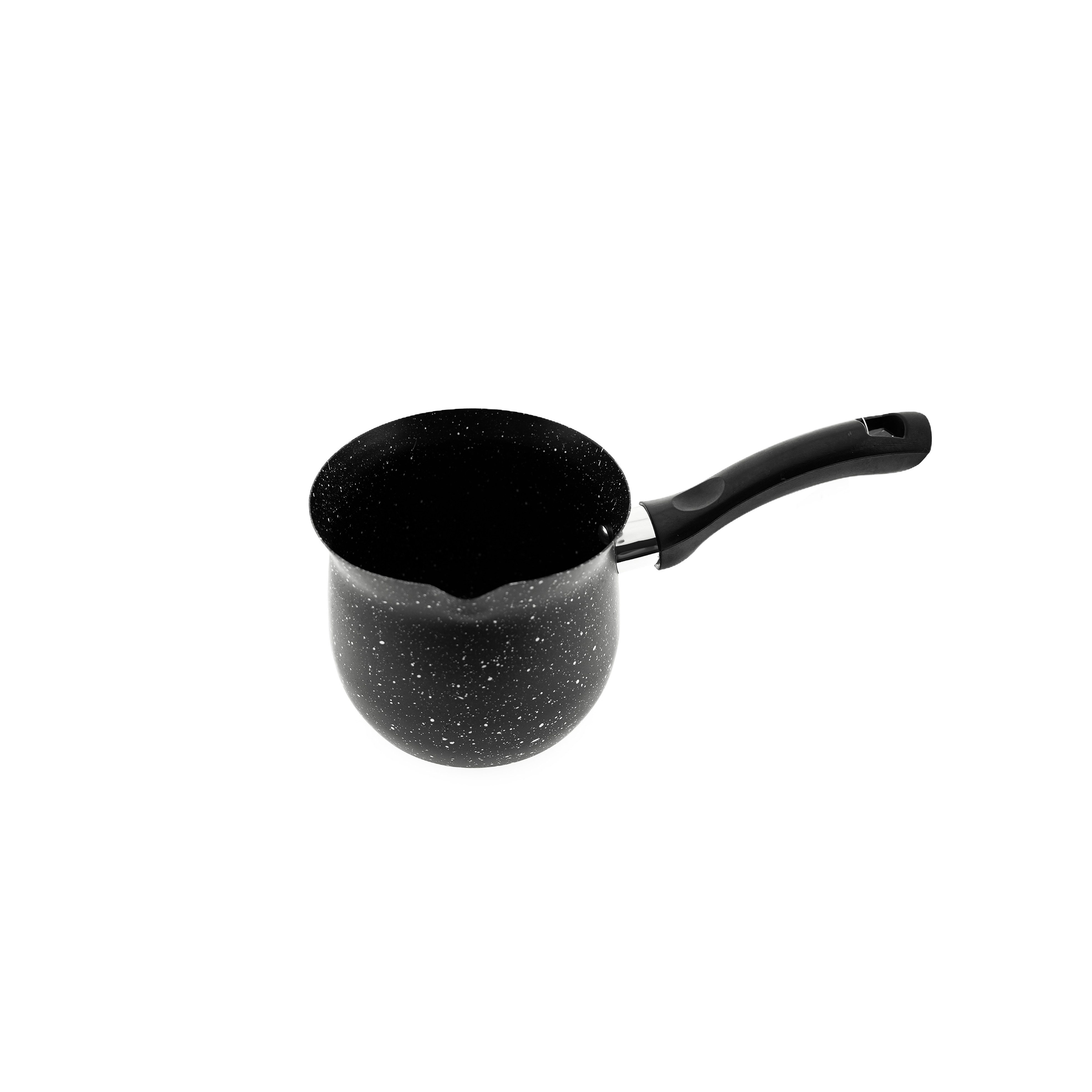 Almina Kaffeekanne Türkischer Kaffeebereiter mit aromatischen Genuss aus Granit Schwarz, 0.37 l