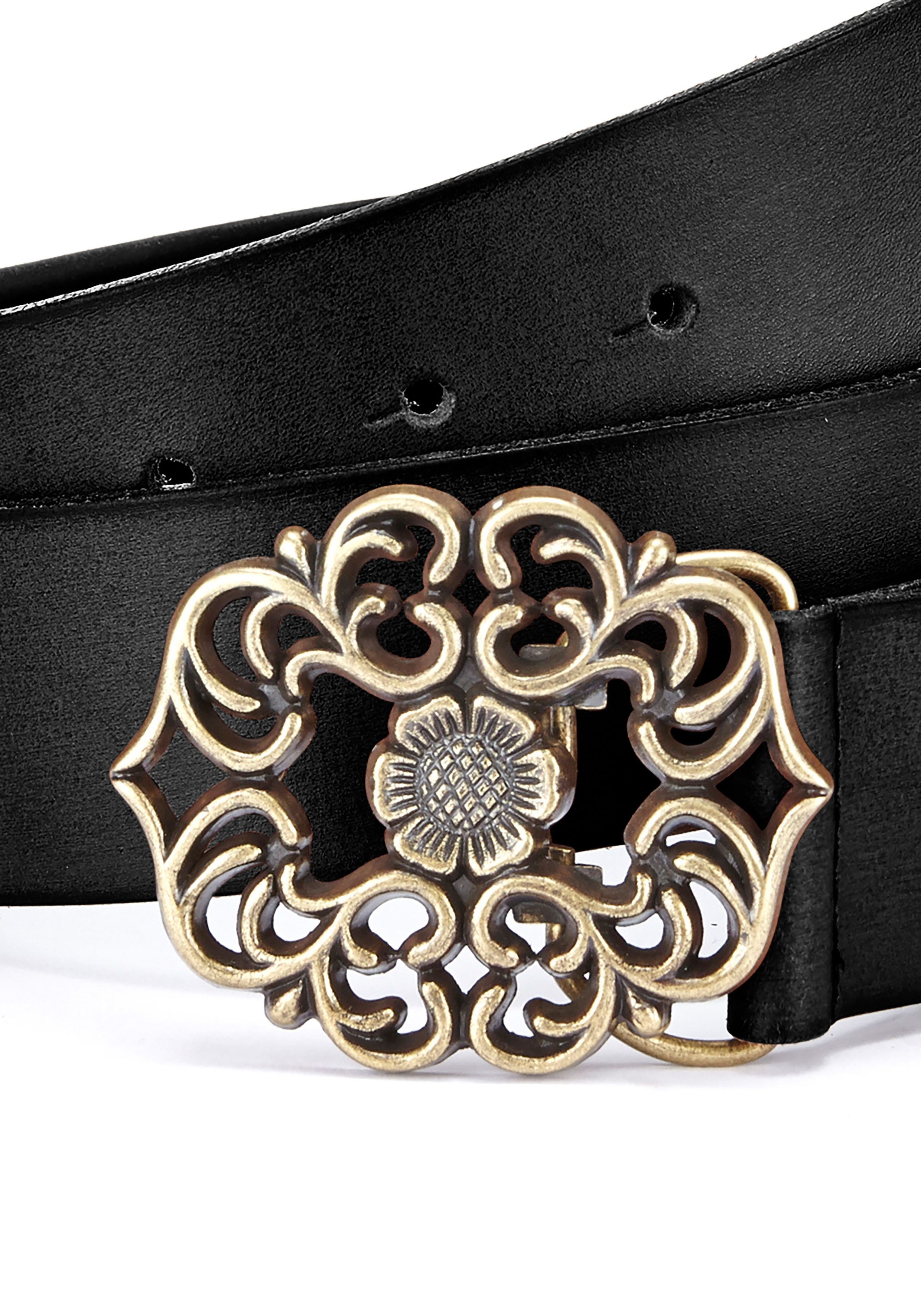 LASCANA Hüftgürtel Ledergürtel Gürtel mit Metallschließe, Hosengürtel, Jeansgürtel