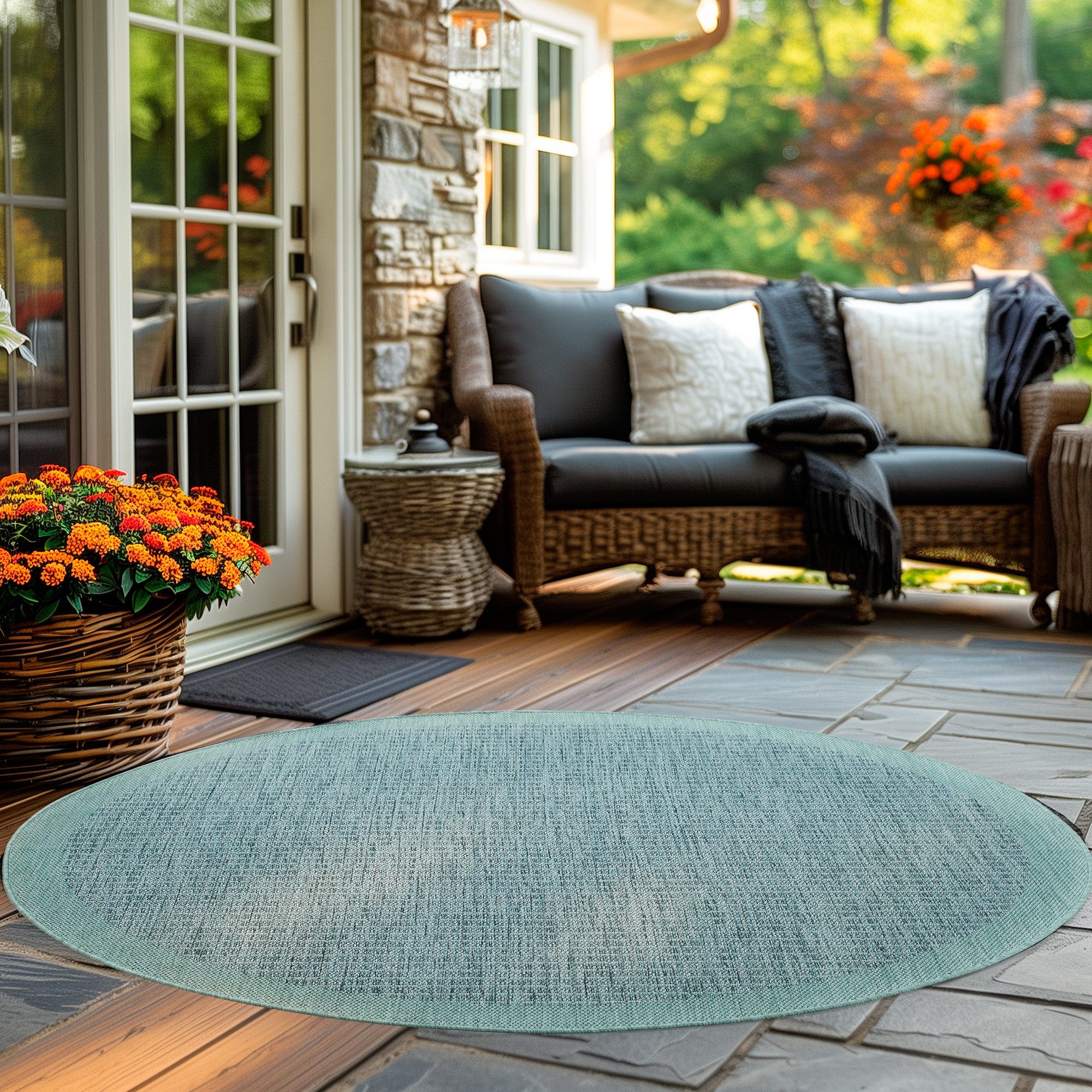 Carpettex Outdoorteppich Unicolor, Rund, Höhe: 3 mm, Teppich Wetterfest Was günstig online kaufen