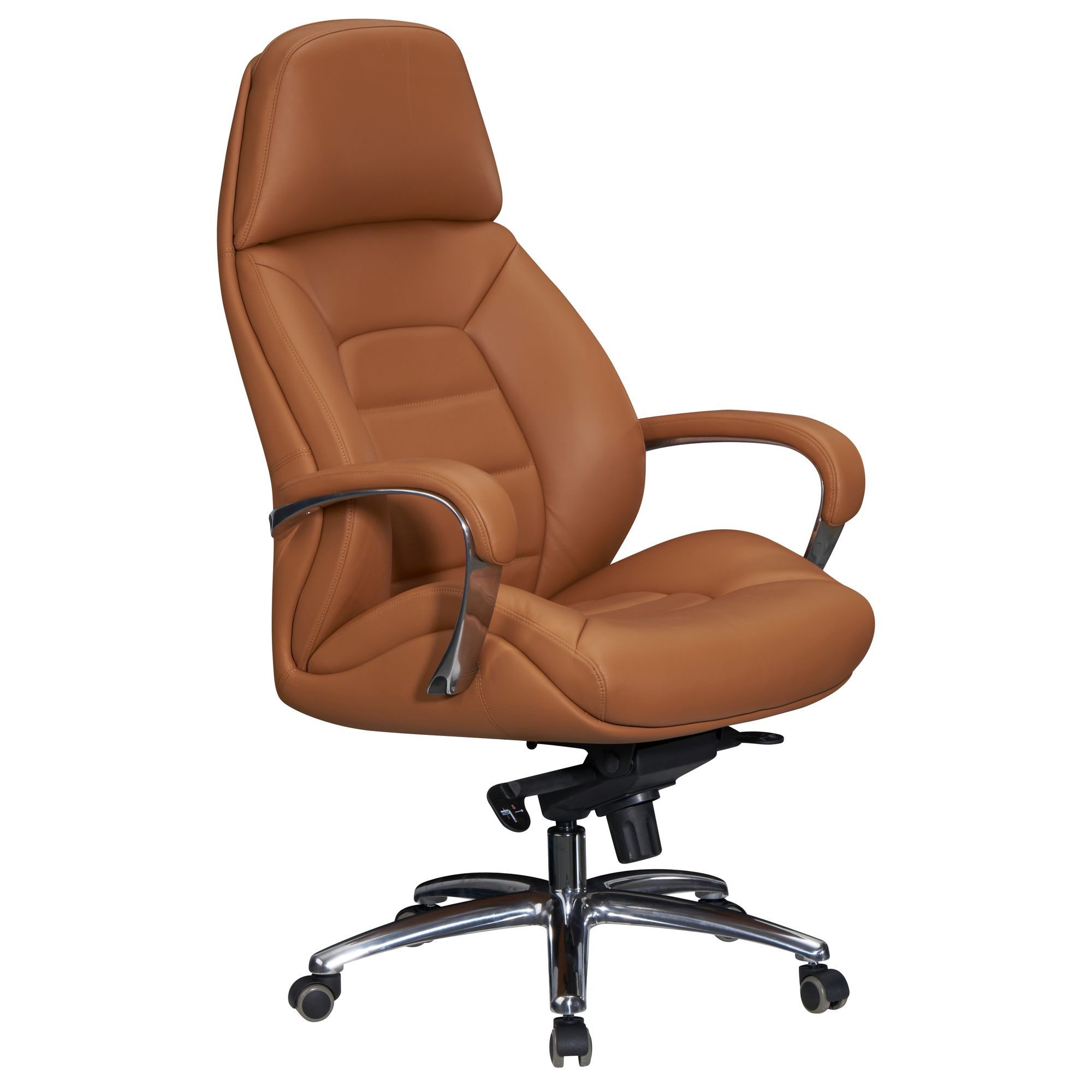 FINEBUY Chefsessel FB26233 (Echtleder Caramel, Chefsessel günstig online kaufen