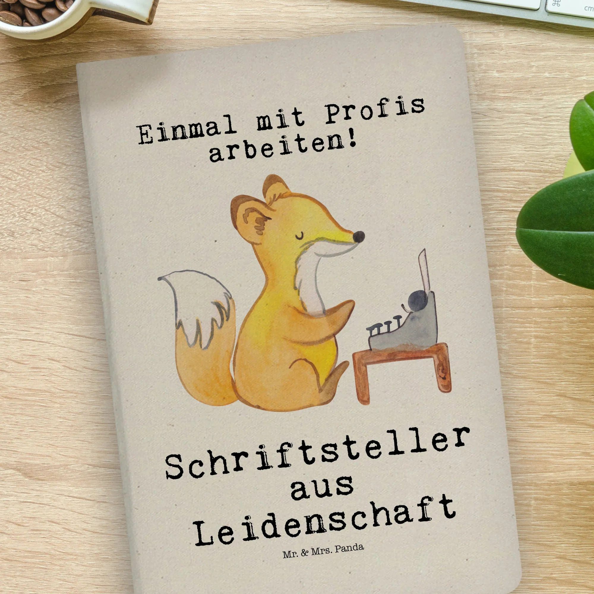 Thumbnail - Mr. & Mrs. Panda Notizbuch Schriftsteller Leidenschaft - Transparent - Geschenk, Danke, Schreibm Mr. & Mrs. Panda, Bezau...