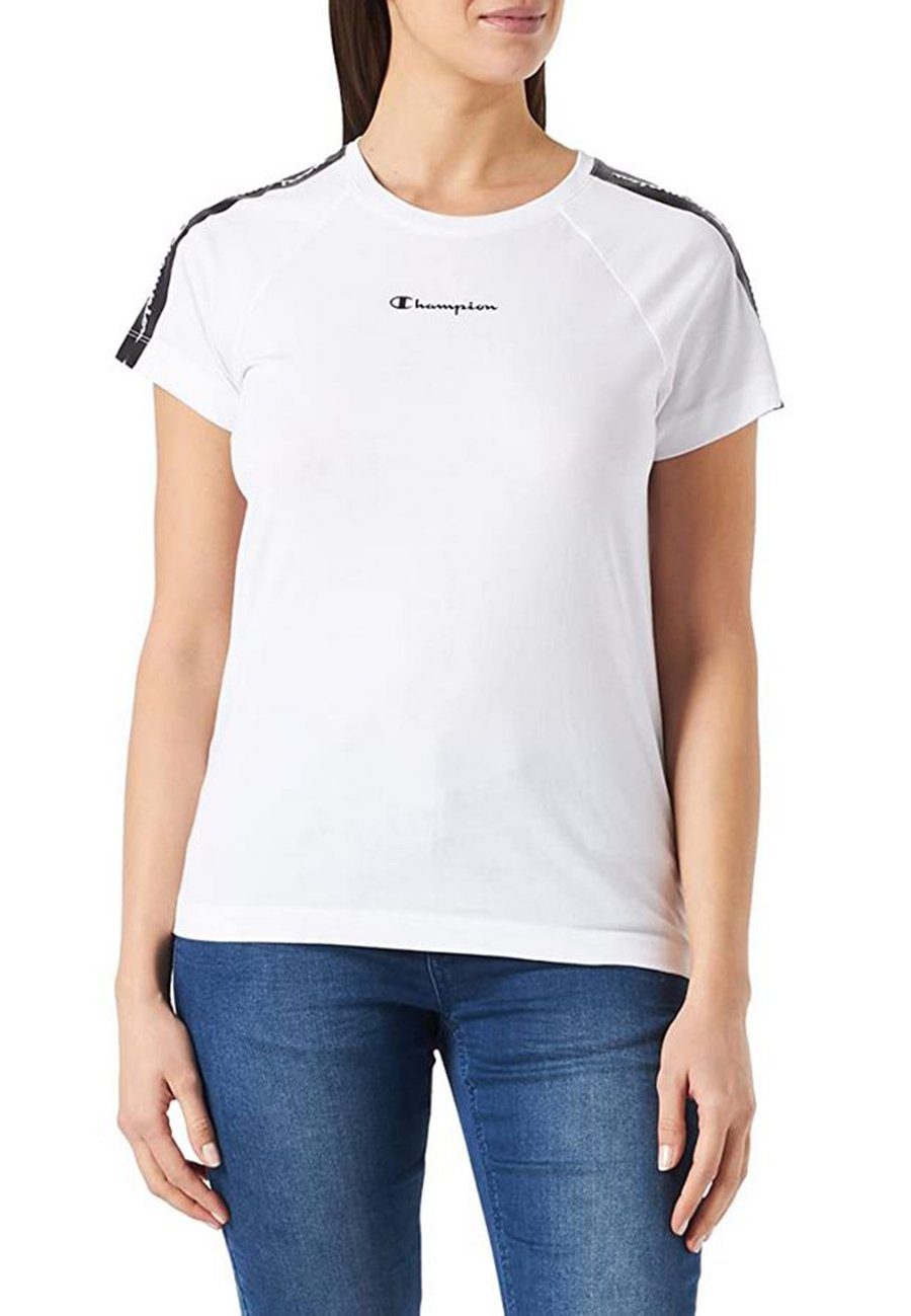 Champion Laufshirt Champion Damen Sport Tape T-Shirt 115057 weiss