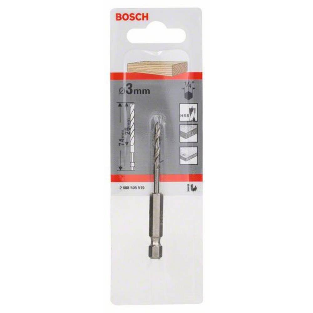 Thumbnail - BOSCH Holzbohrer Holzspiralbohrer mit 1/4 Zoll-Sechskantschaft, 3