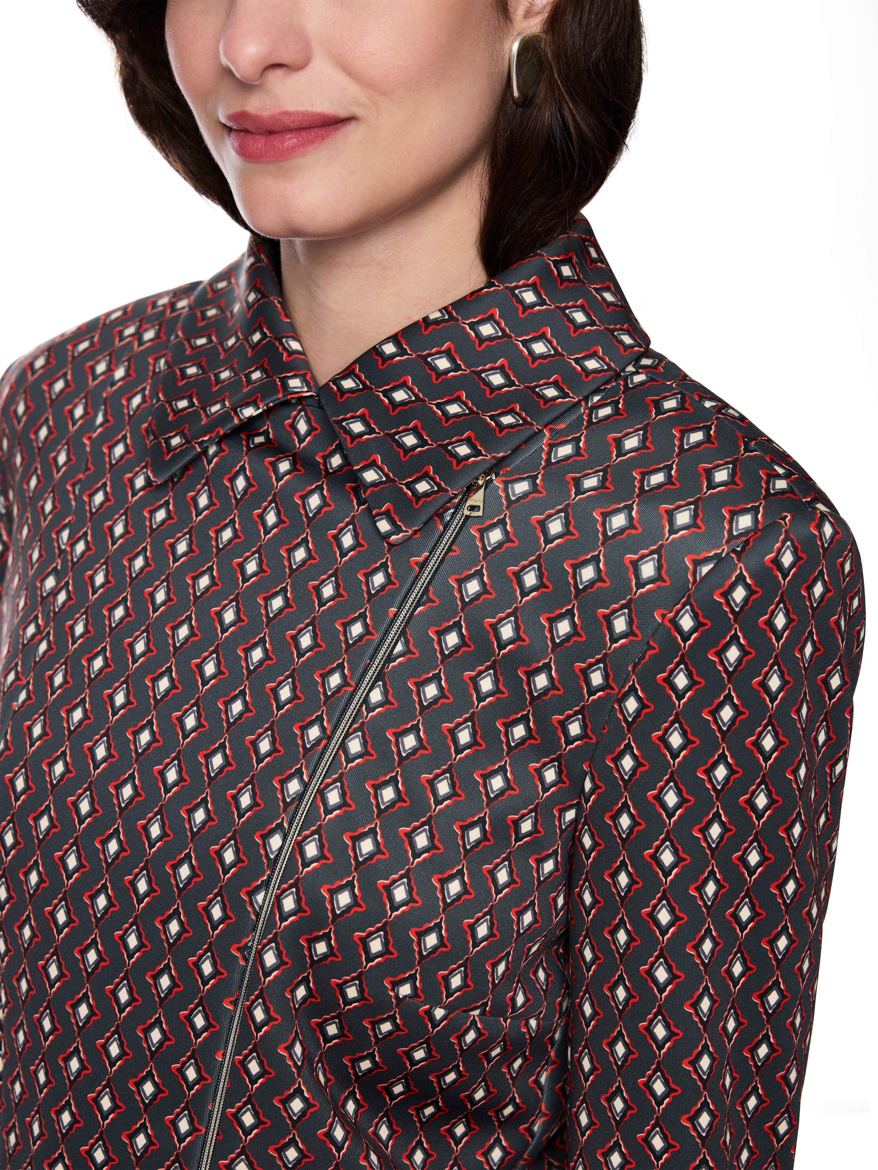 Marc Cain Bikerjacke Prairie Muse Premium Damenmode aus Scuba-Jersey, Raute günstig online kaufen