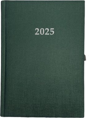 ADINA Aktenordner 2025 ADINA Buchkalender Chefplaner A5 grün-metallic 1 Tag 1 Seite