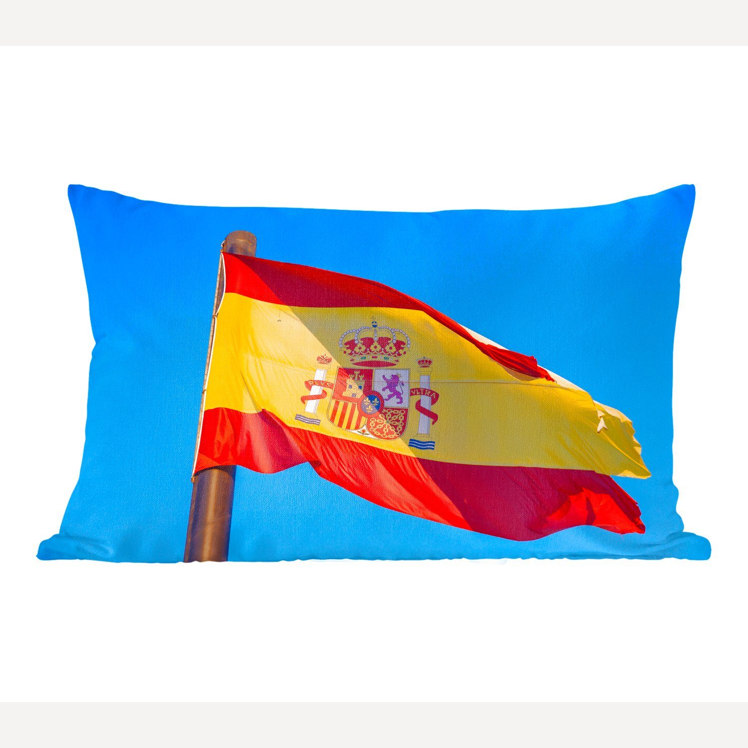 MuchoWow Dekokissen Die Nationalflagge von Spanien, Wohzimmer Dekoration, Zierkissen, Dekokissen mit Füllung, Schlafzimmer