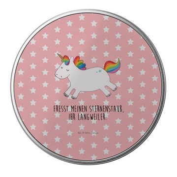 Mr. & Mrs. Panda Aufbewahrungsdose Einhorn Happy - Rot Pastell - Geschenk, Unicorn, Einhorn Deko, Vorrat (1 St), Besonders glänzend