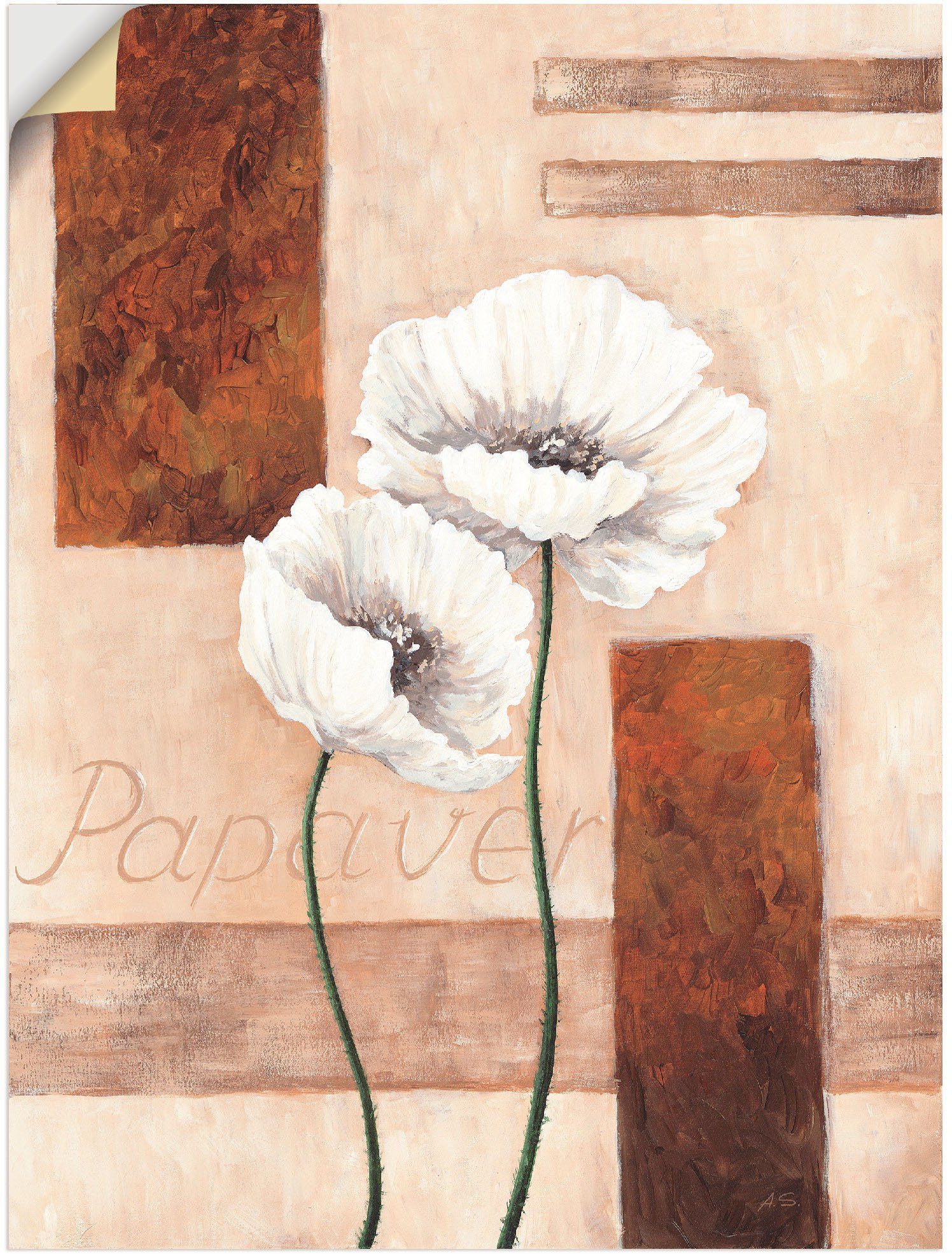 Artland Wandbild »Papaver - Mohnblumen«, Blumenbilder (1 Stück), in vielen Größen & Produktarten - Alubild / Outdoorbild für den Außenbereich, Leinwandbild, Poster, Wandaufkleber / Wandtattoo auch für Badezimmer geeignet-Otto