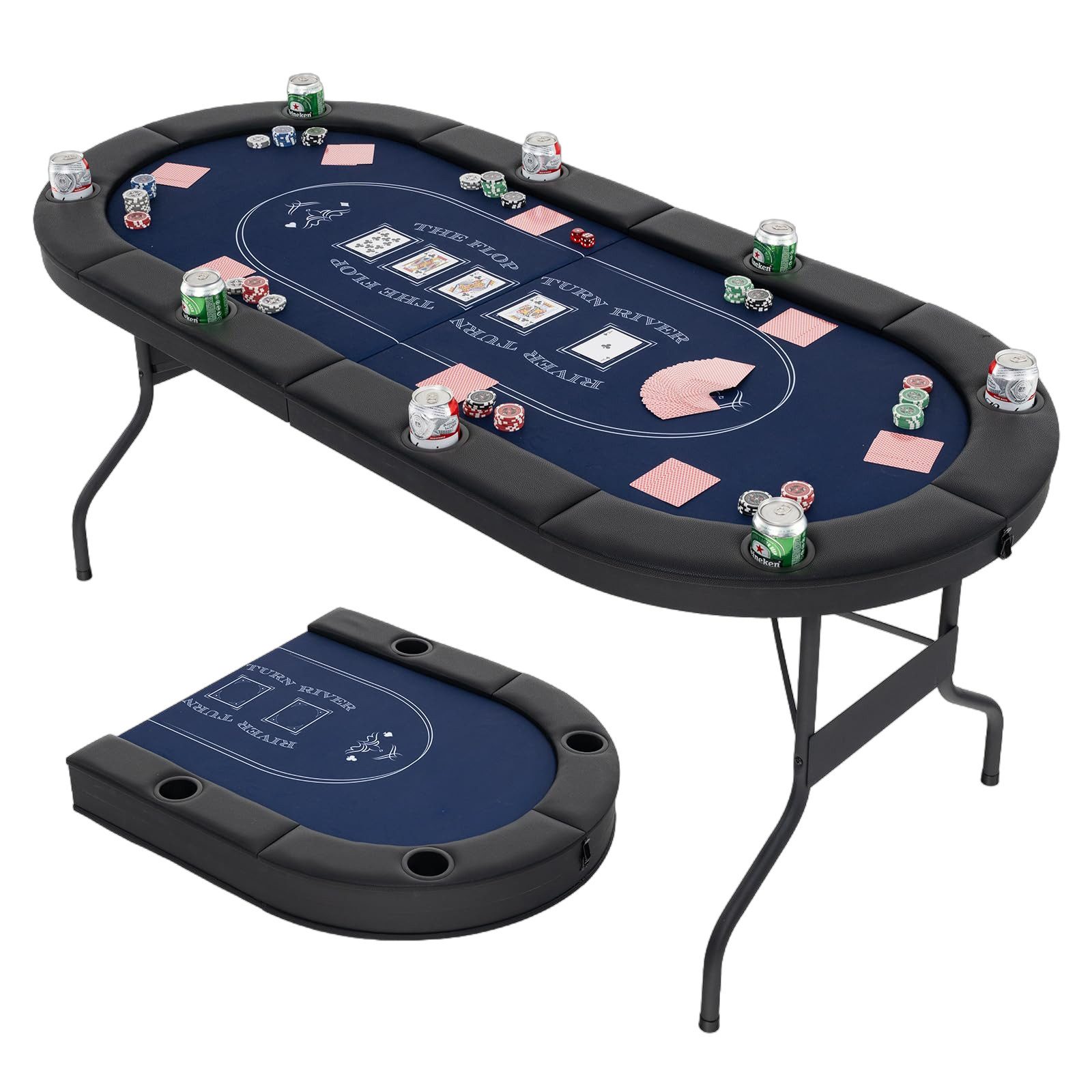 COSTWAY Spieltisch, Pokertisch, klappbar 182 x günstig online kaufen