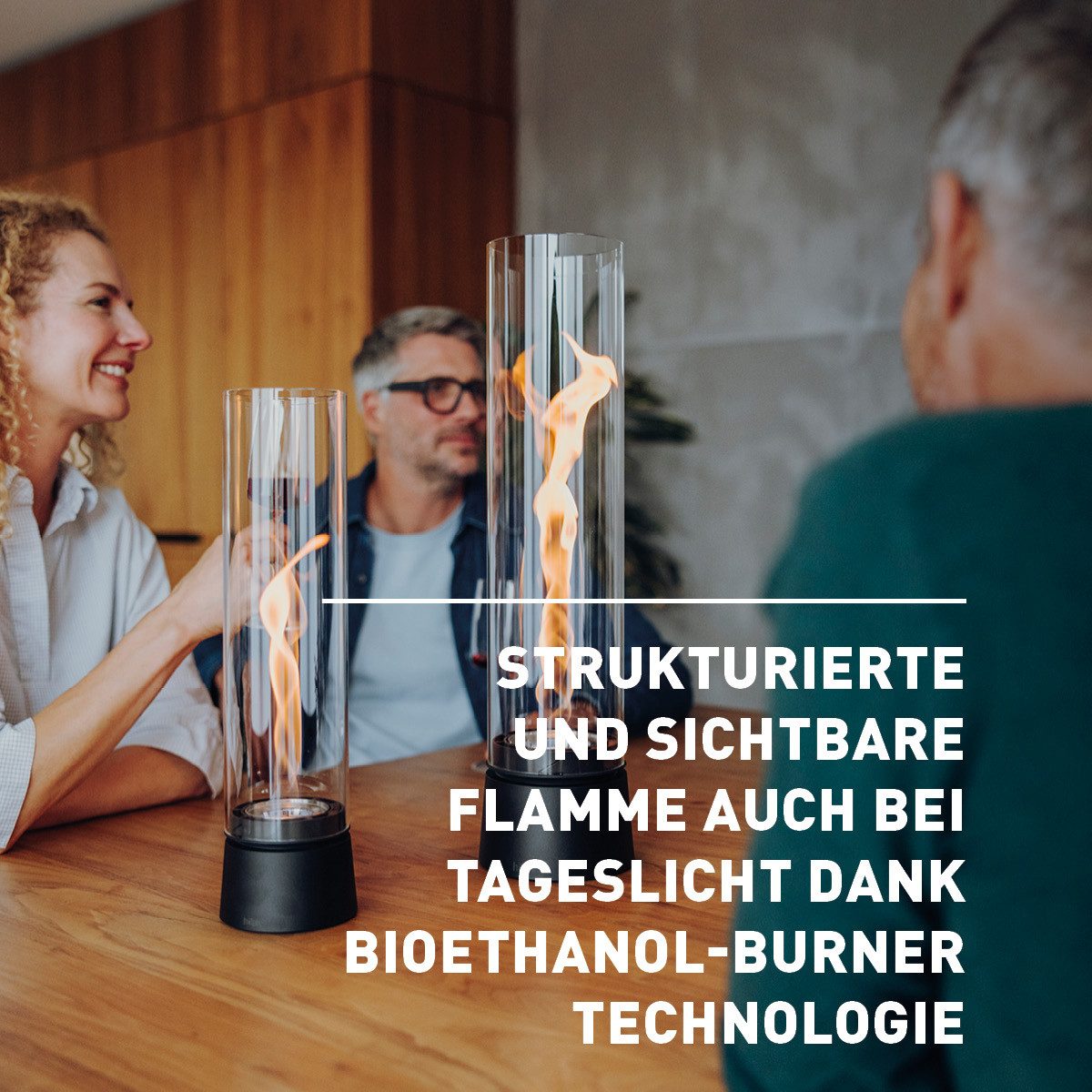 höfats Tischfeuer SPIN air (rauch- und rußfreier Tischkamin für Indoor und Outdoor), wärmende Feuersäule mit Flammenwirbel für Tischdeko – Bild 5 von 5