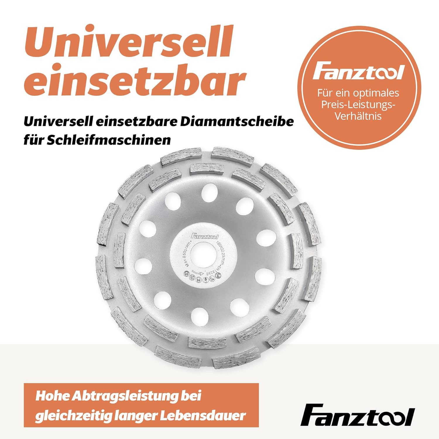 Fanztool Winkelschleifer FANZTOOL Diamantschleiftopf 180mm