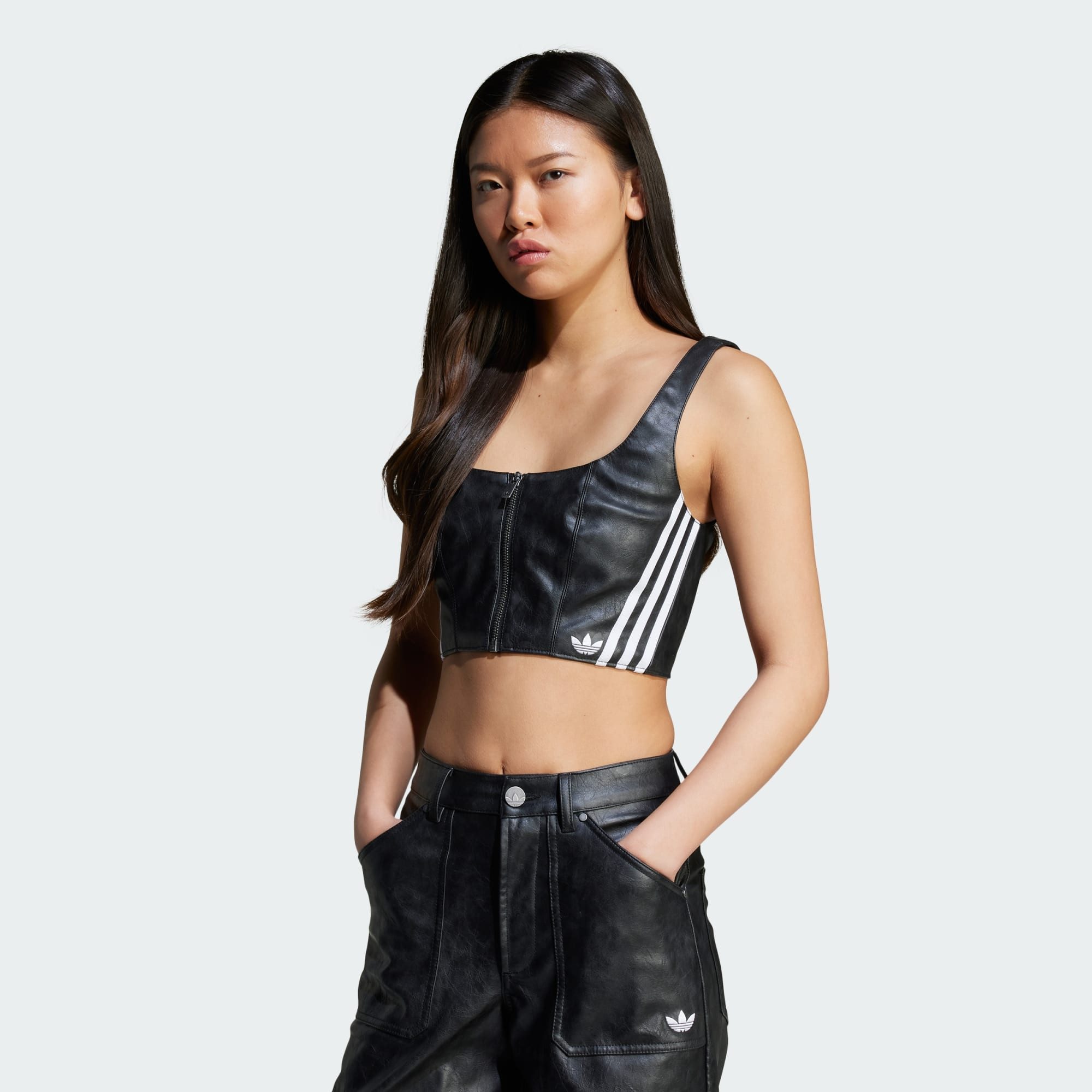 adidas Originals Crop-Top ADILENIUM SEASON 3 VINTAGE FAUX LEATHER CROP-TOP
