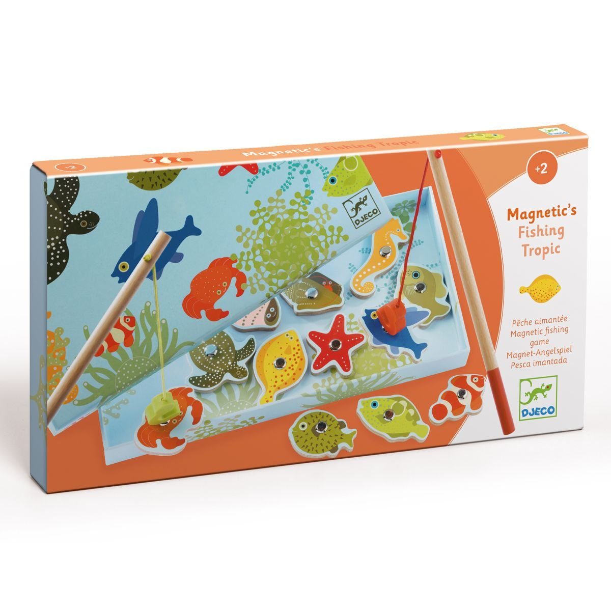 DJECO Spiel Angelspiel mit 2 Angeln und 12 Fischen