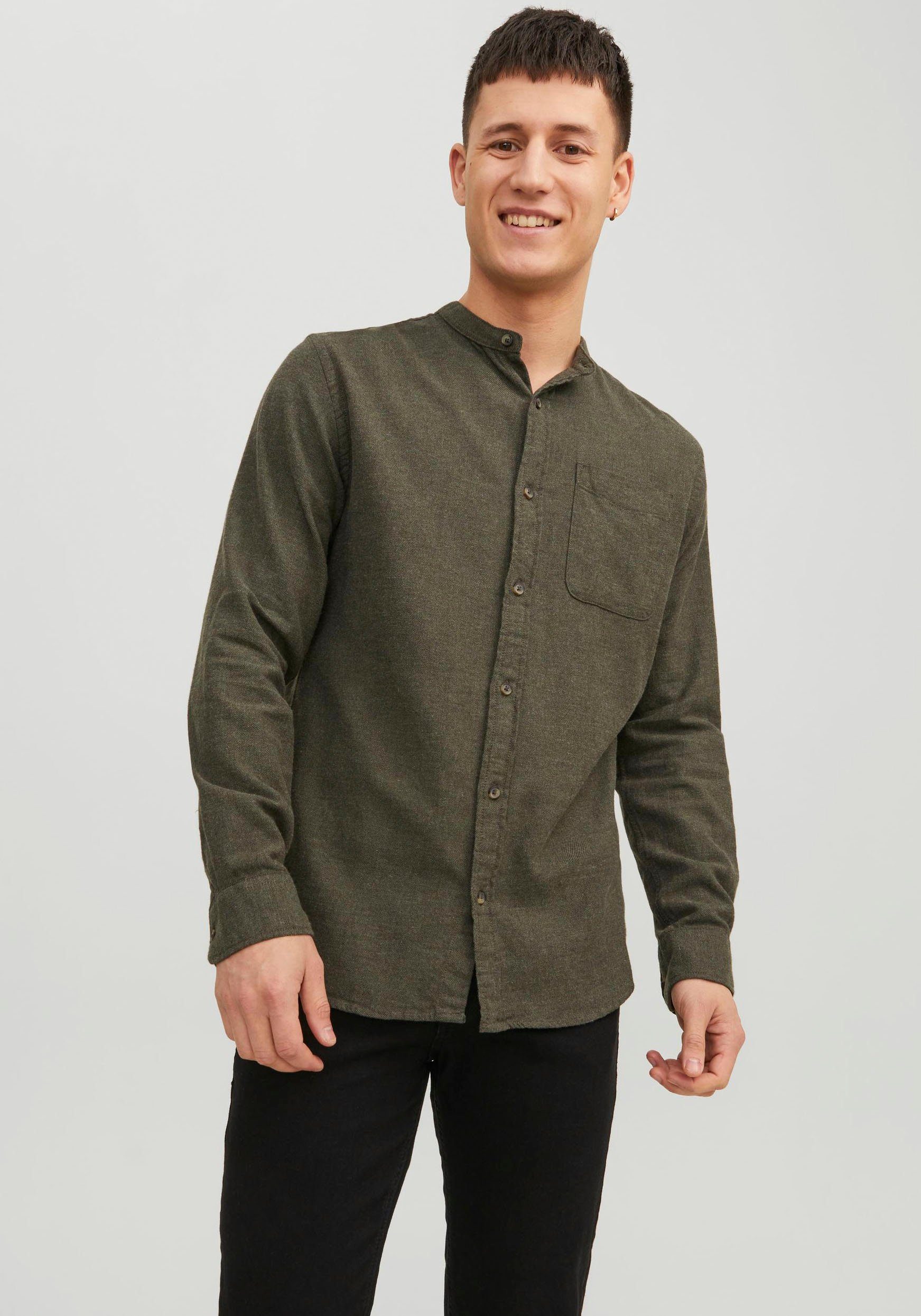 Jack & Jones Langarmhemd JJEBAND MELANGE SHIRT LS SN Rosin