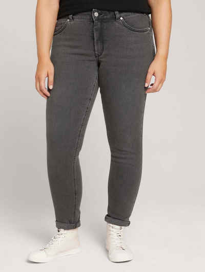 TOM TAILOR PLUS Stretch-Jeans Plus - Used Look Skinny Jeans mit Bio-Baumwolle