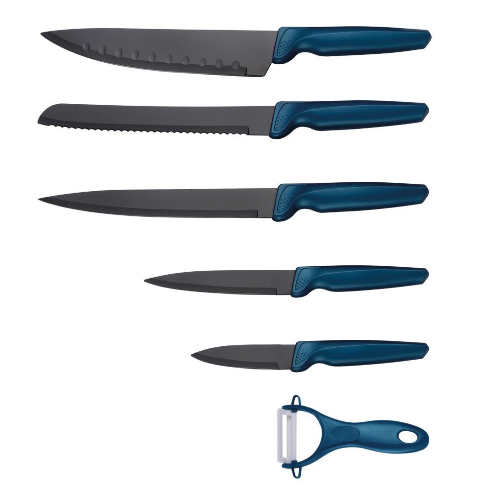 Michelino Messer-Set 6 teiliges Messerset (5 Messer & 1 Sparschäler), ergonomische Griffe