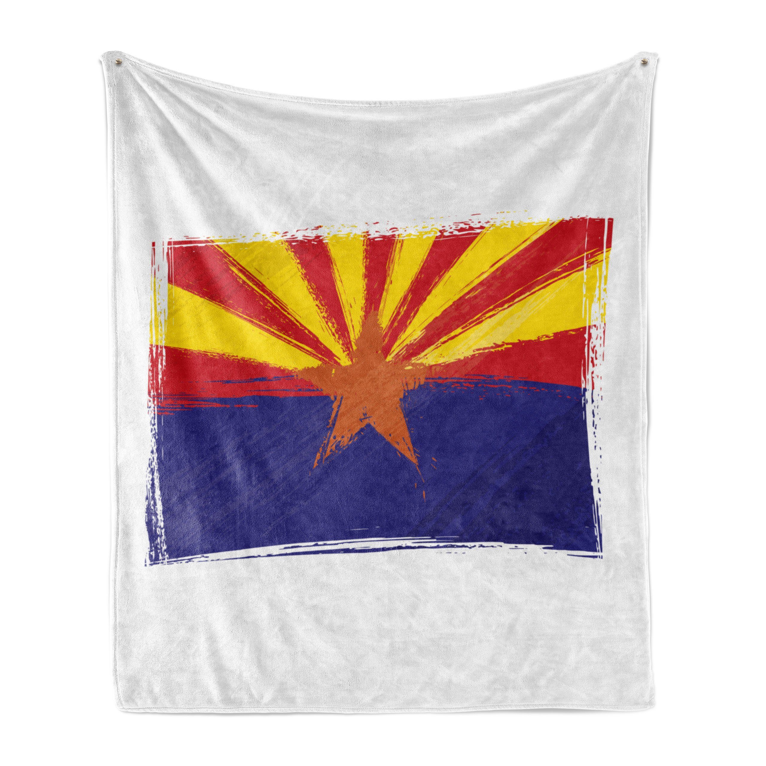 Wohndecke Gemütlicher Plüsch für den Innen- und Außenbereich, Abakuhaus, Arizona Schmutz-Entwurf Staats-Flagge