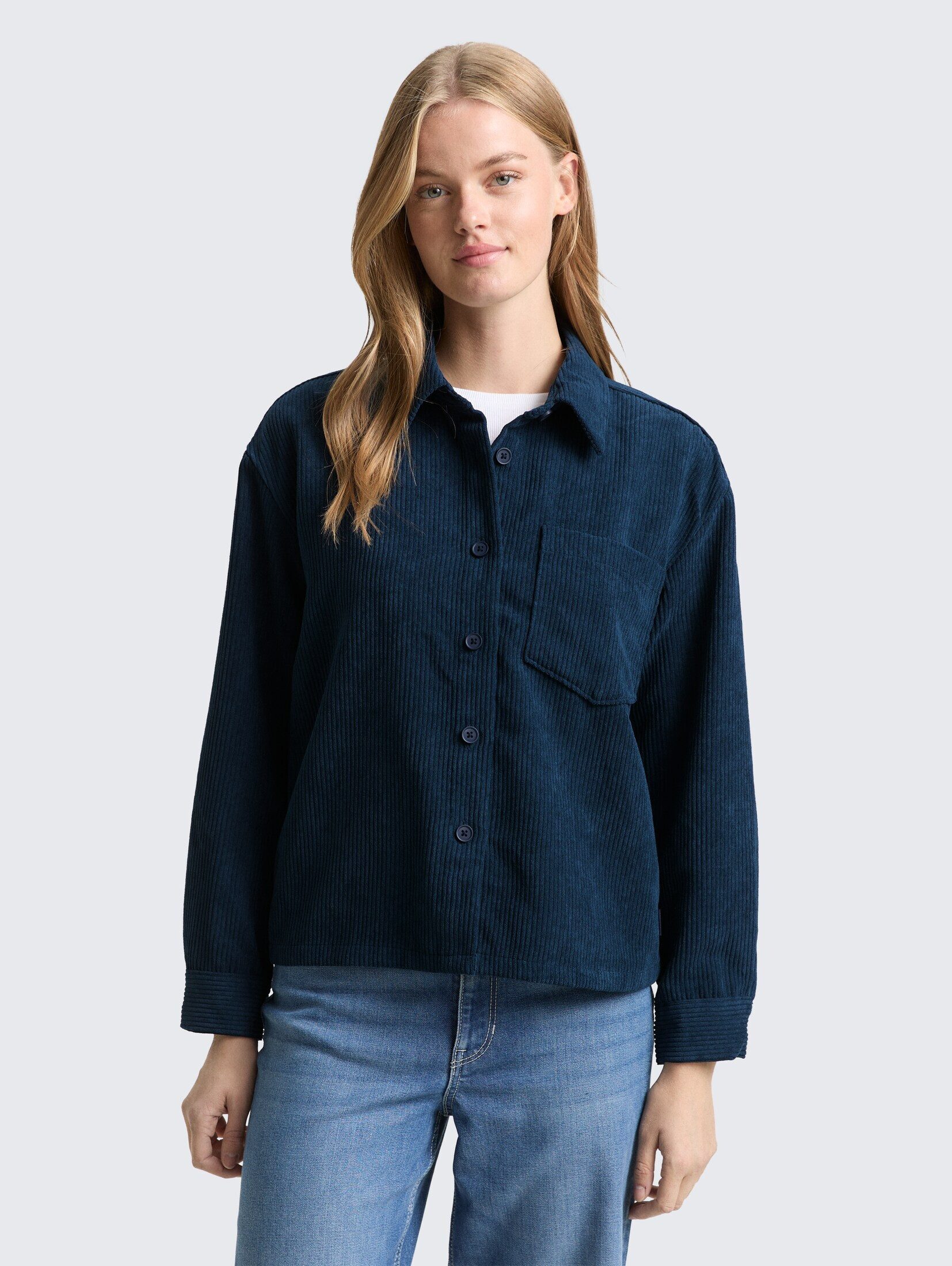 TOM TAILOR Denim Langarmbluse Blusen & Shirts Boxy Fit Cordbluse günstig online kaufen