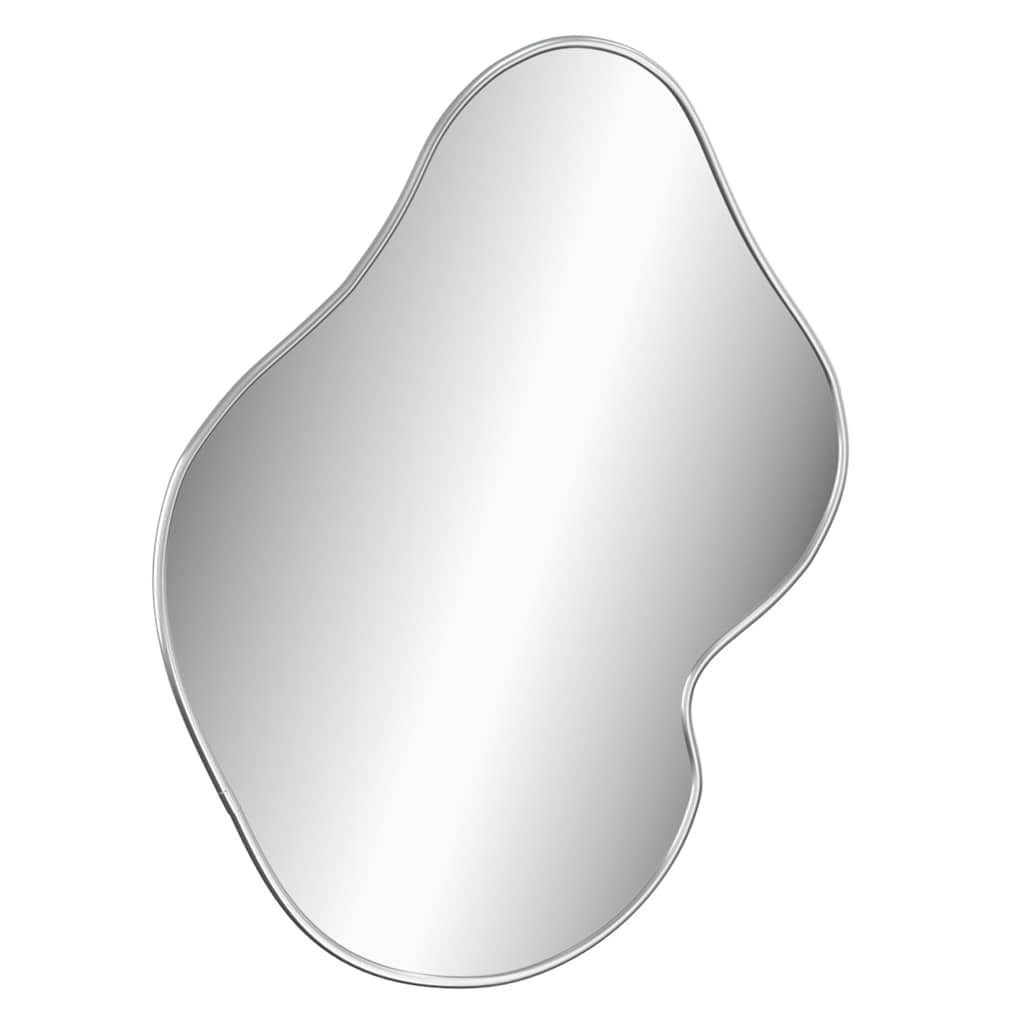 furnicato Wandspiegel 50 x 40 cm Silber mit Glas und PVC-Rahmen (1-St), Stabile Glasspiegel-Variante mit 4 mm Stärke für das Badezimmer