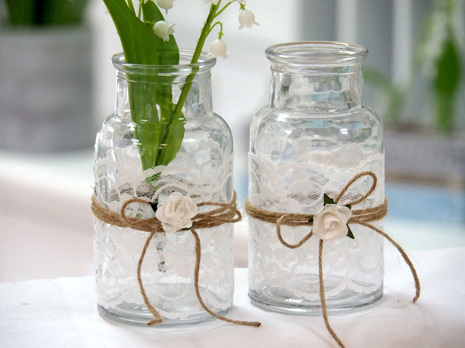ZauberDeko Tischvase 2 Vasen Hochzeit Vintage günstig online kaufen