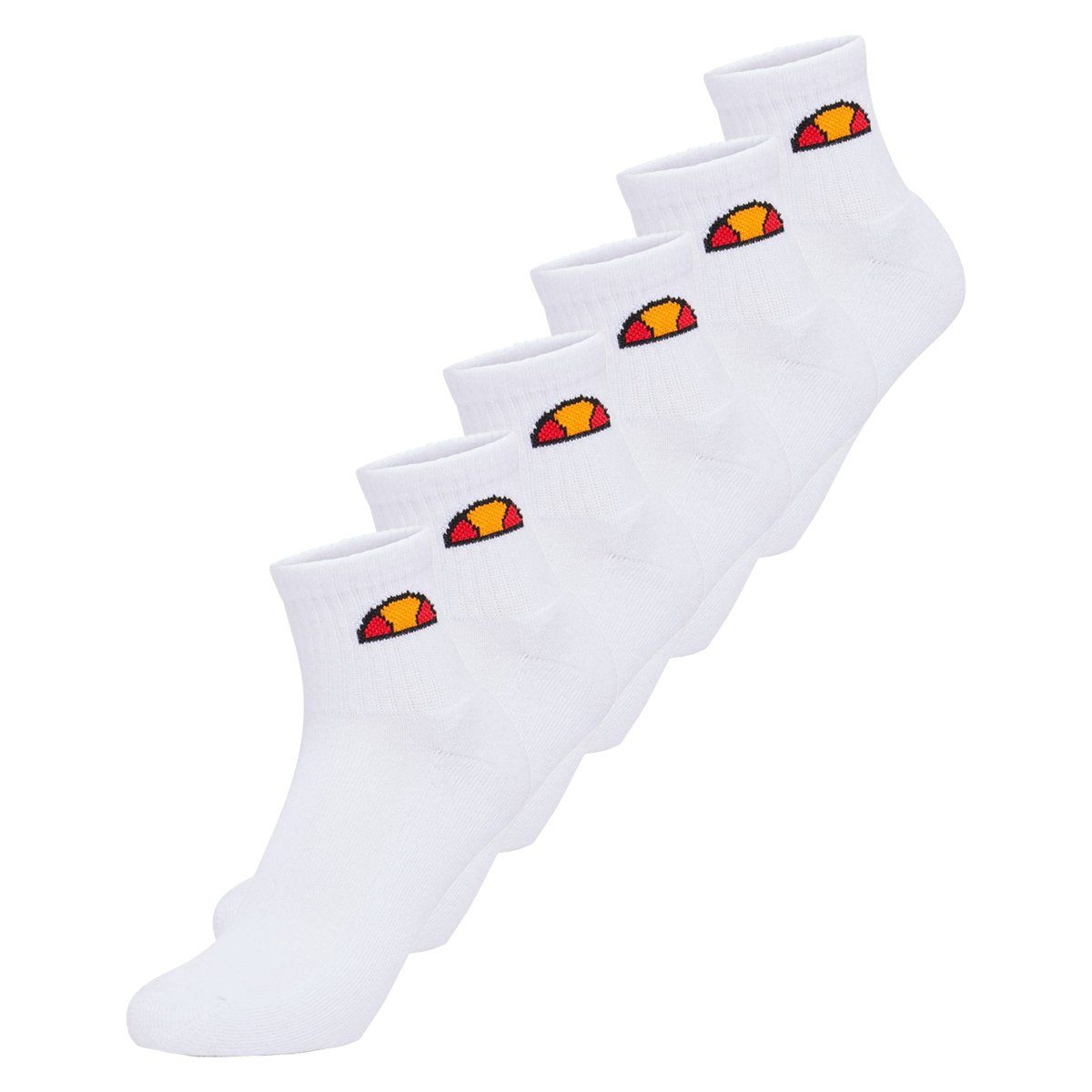Ellesse Sneakersocken Unisex Quarter Socken, 6 Paar - Rilla, Ankle Weiß