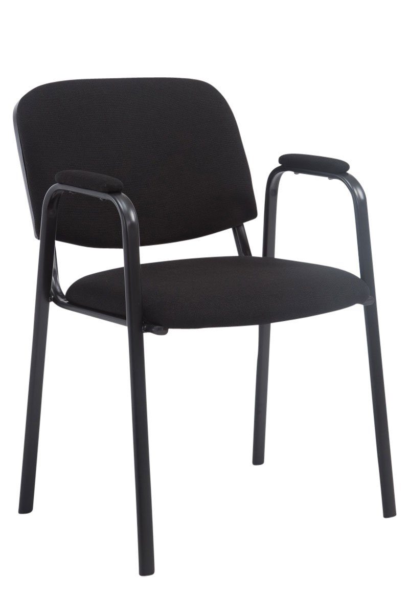 TPFLiving Besucherstuhl Keen mit (Besprechungsstuhl Konferenzstuhl Sitzfläche: schwarz Warteraumstuhl Polsterung - - - hochwertiger Stoff Gestell: - Metall Messestuhl), schwarz