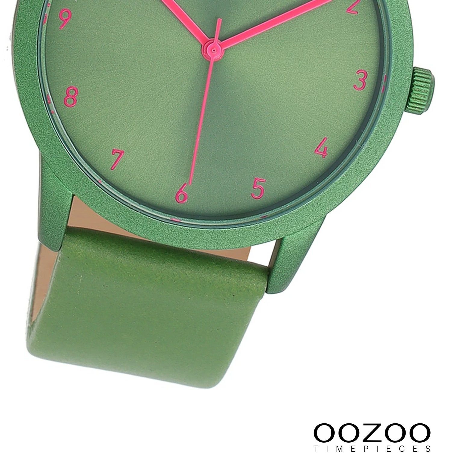 OOZOO Quarzuhr Oozoo Damen Armbanduhr Timepieces Analog, (Analoguhr), Damenuhr rund, mittel (ca. 38mm) Lederarmband, Fashion-Style
