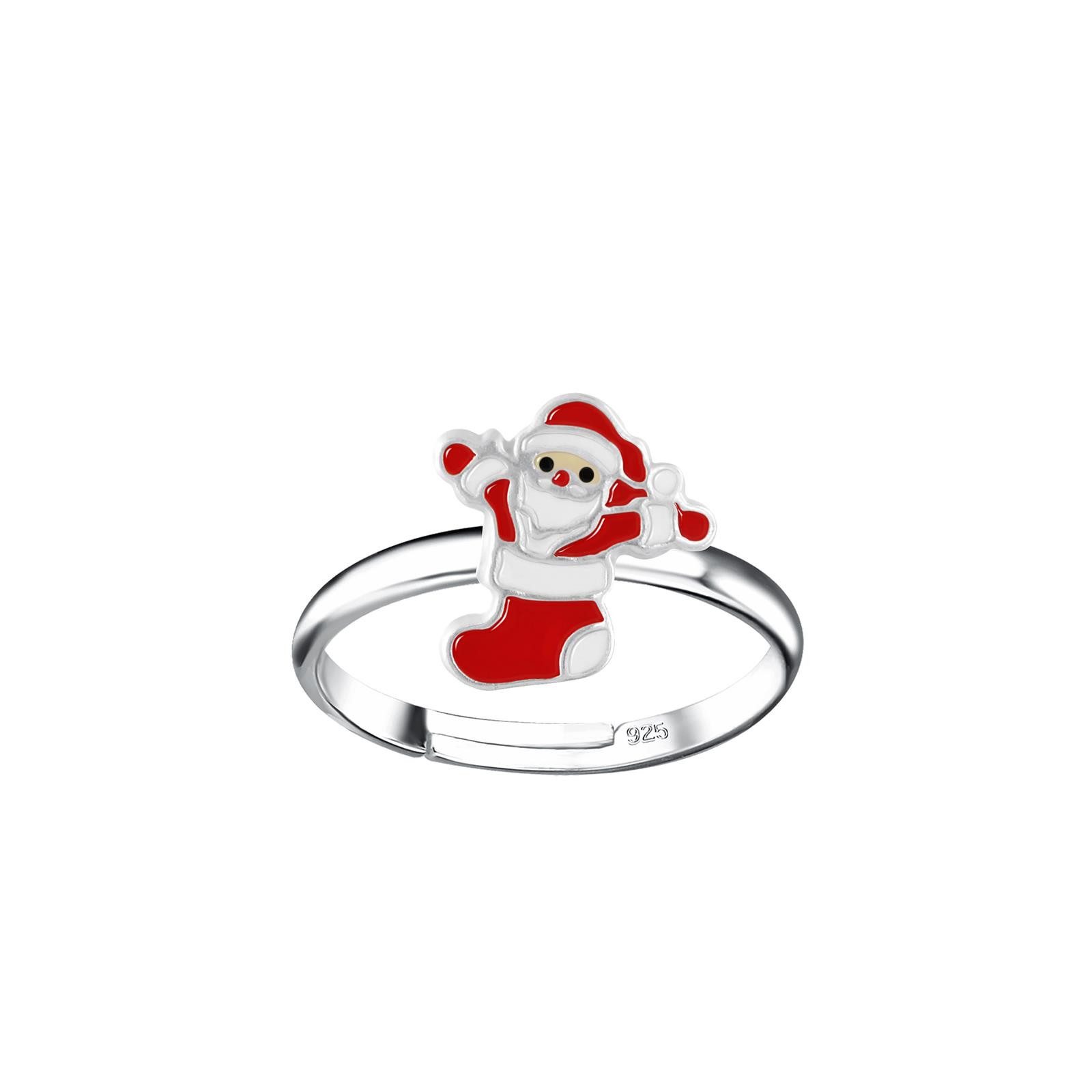 Monkimau Silberring Weihnachtsmann Kinder Ring 925 Silber