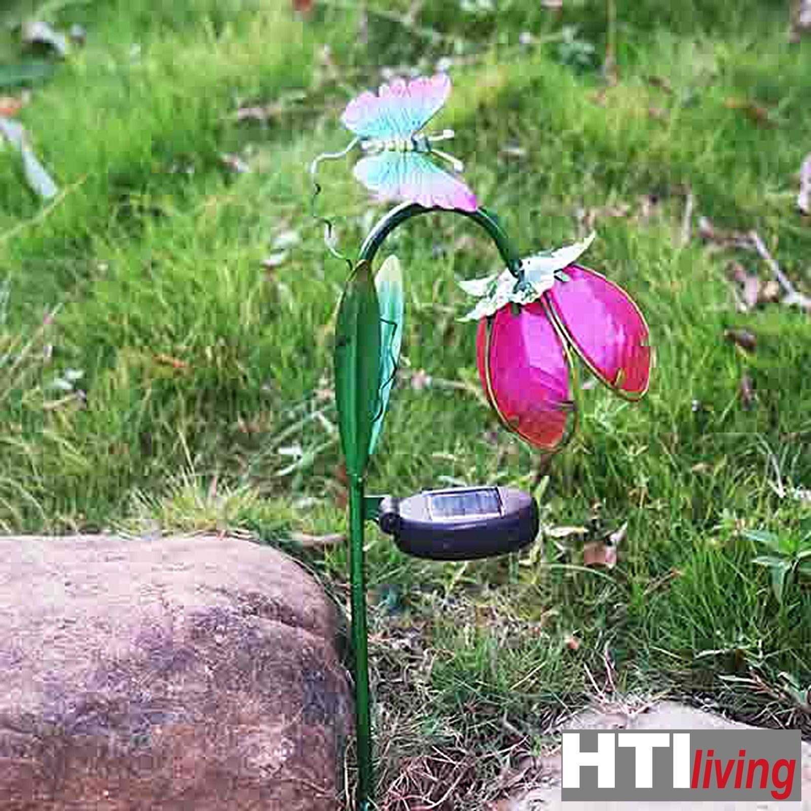 LED Gartenstecker Blume Solarlampe HTI-Living Soley, Solarleuchte