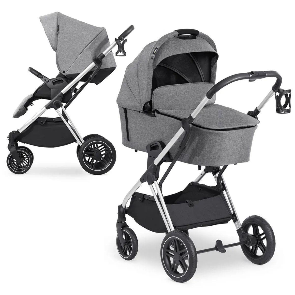 Kombi-Kinderwagen Vision X Duoset Black - Melange Grey