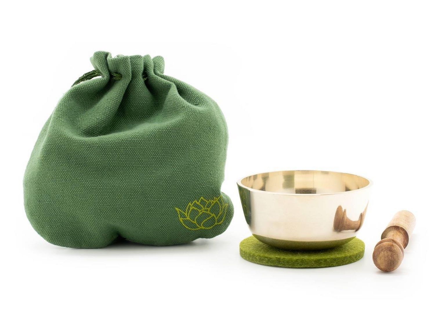 Klangschalen-Center Geschenkkarte Set im Beutel grün 5202