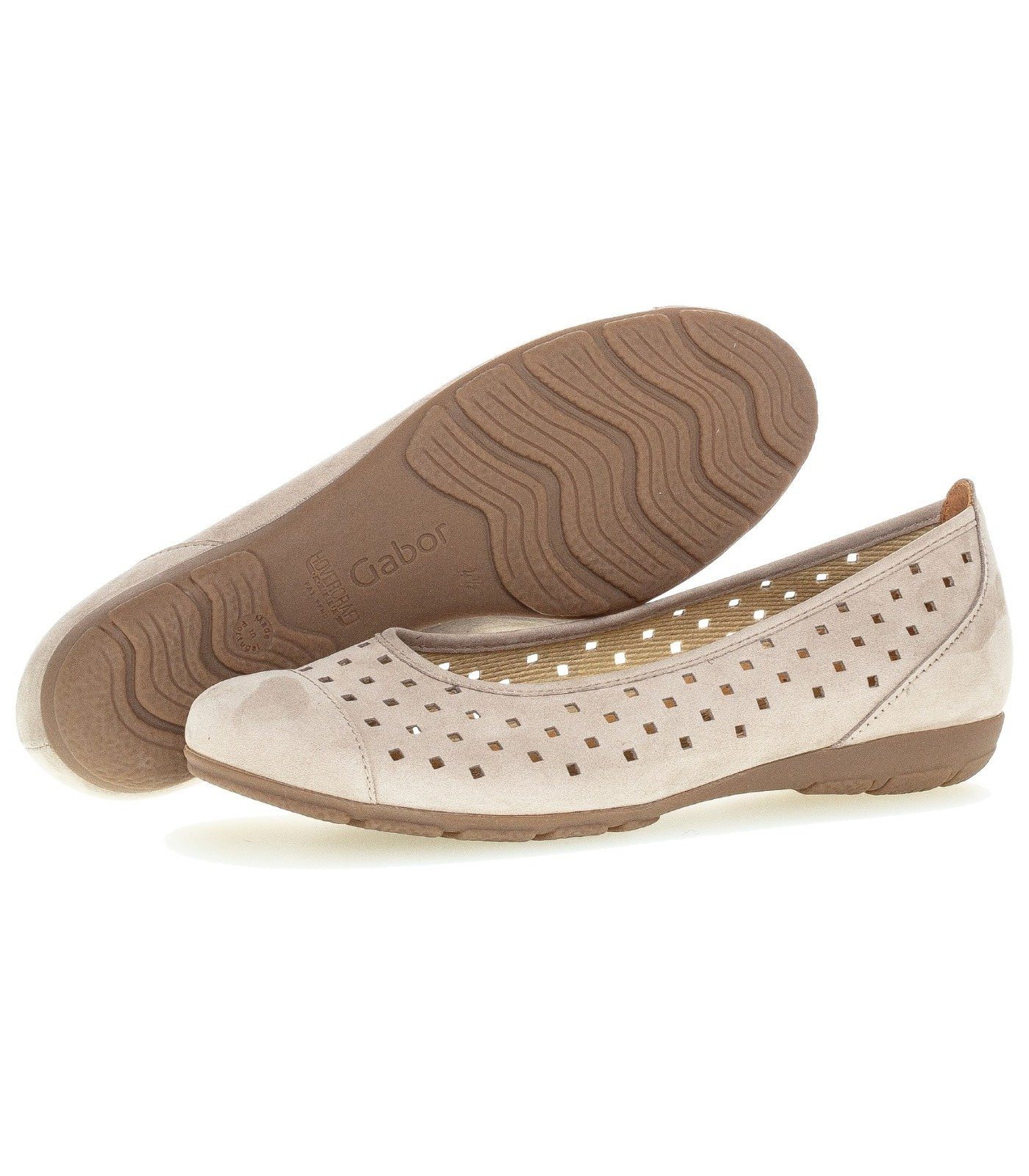 Nubukleder 12) / Ballerinas Gabor Ballerina (leinen Beige