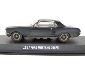 GREENLIGHT collectibles Modellauto Ford Mustang Coupe 1967 matt schwarz verschmutzt Creed II Modellauto, Maßstab 1:43